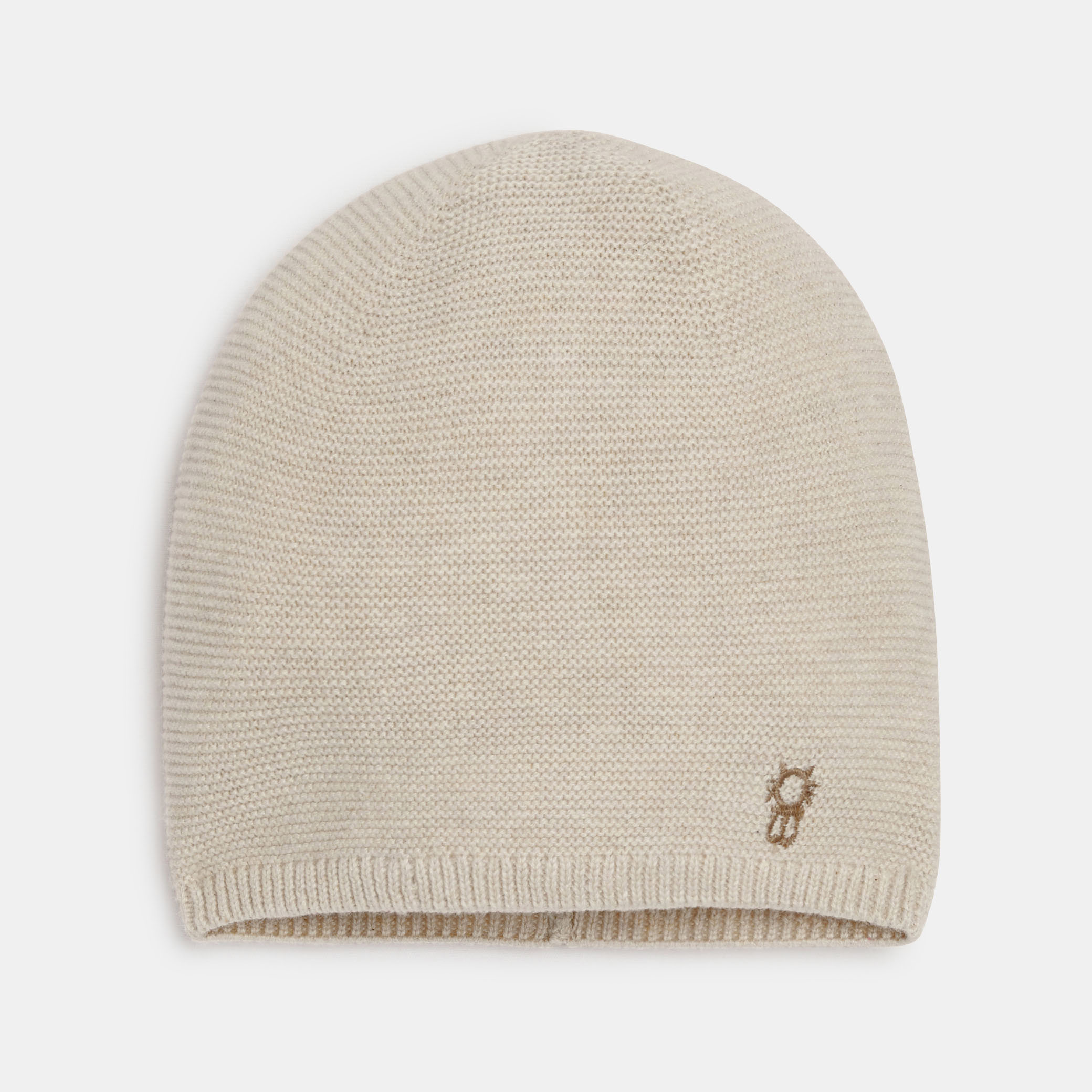 Bonnet en maille côtelée beige naissance - beige