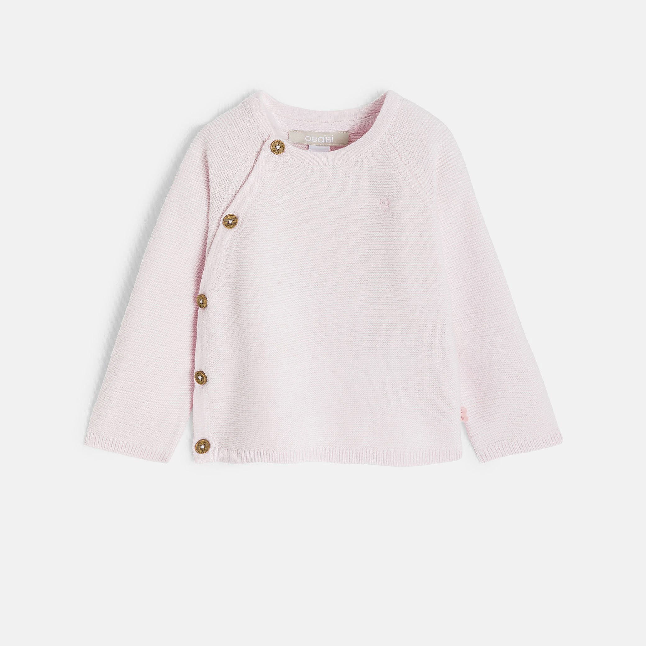 Pull brassière maille tricot rose naissance - Rose poudre