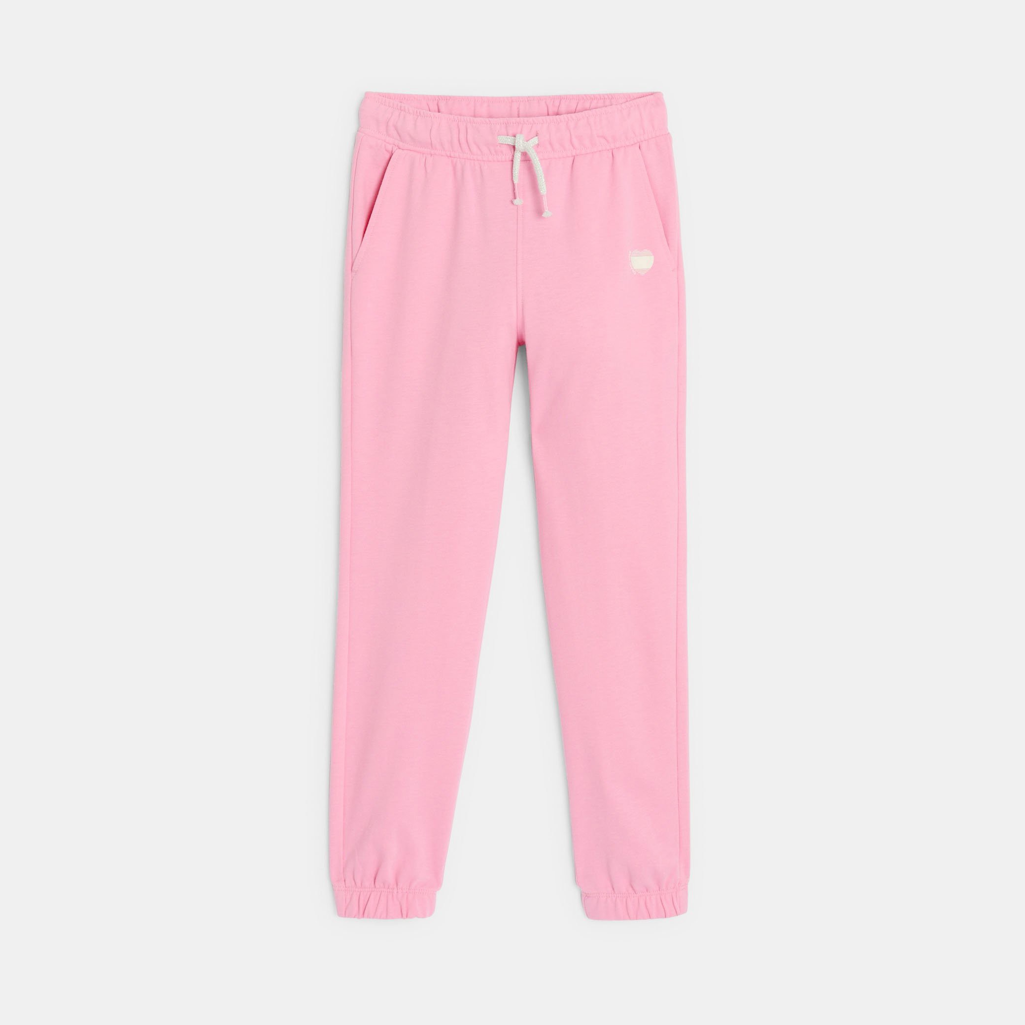 Jogging rose en molleton Fille - Rose malabar