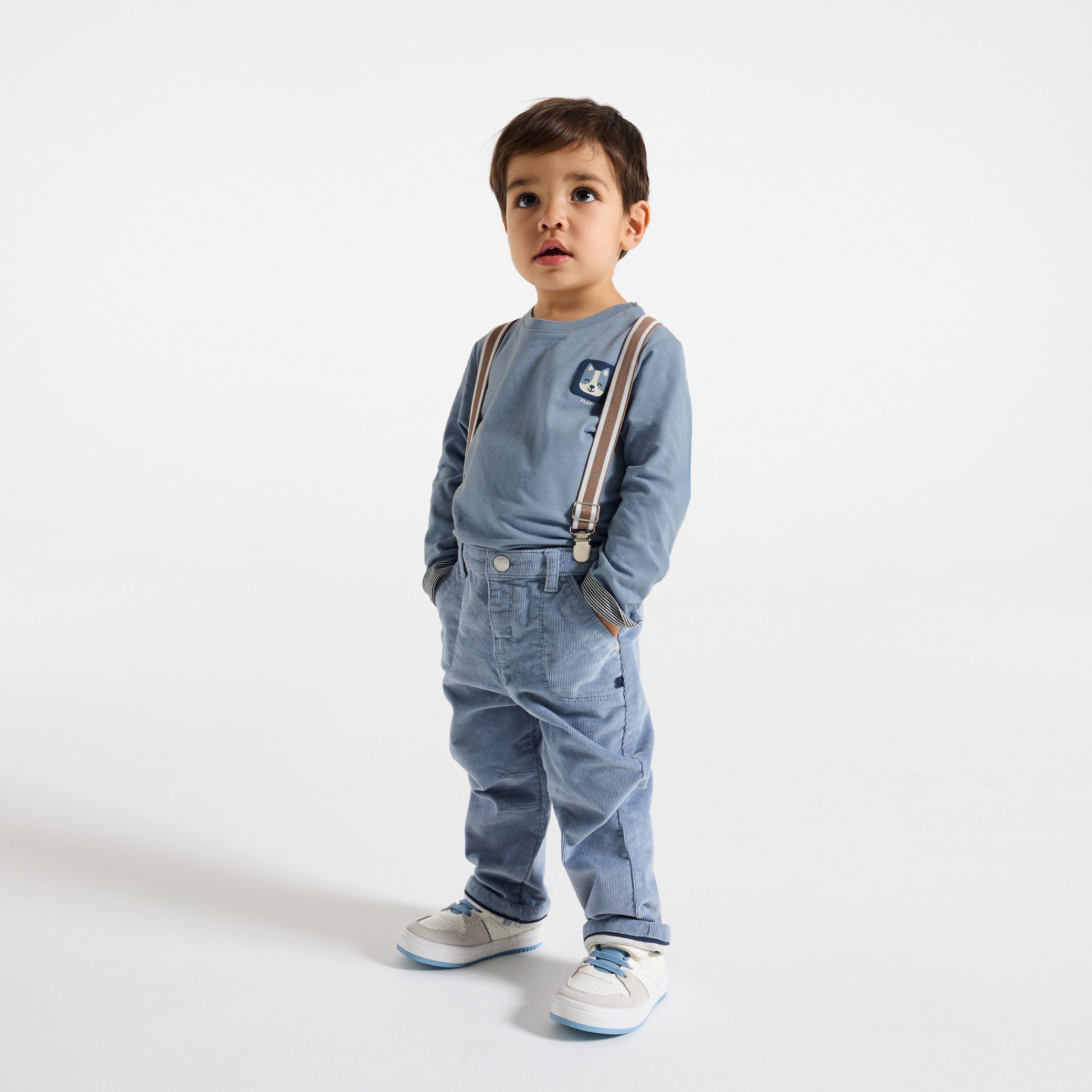 T-shirt animal bleu bébé garçon - Bleu horizon