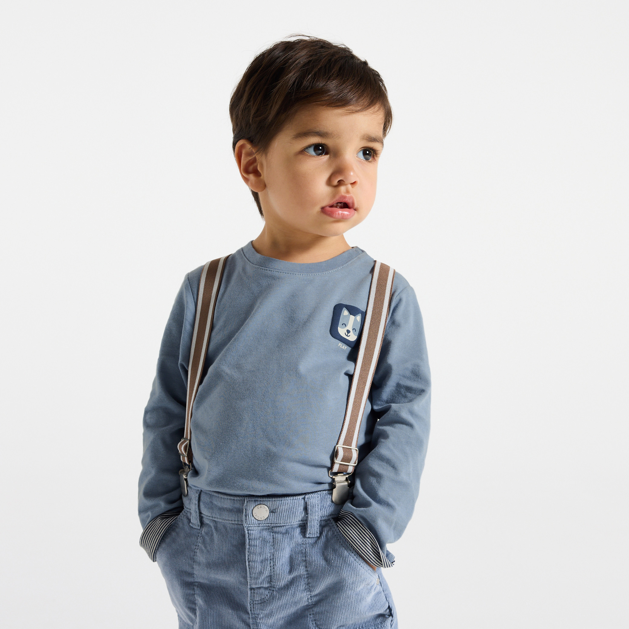 T-shirt animal bleu bébé garçon - Bleu horizon