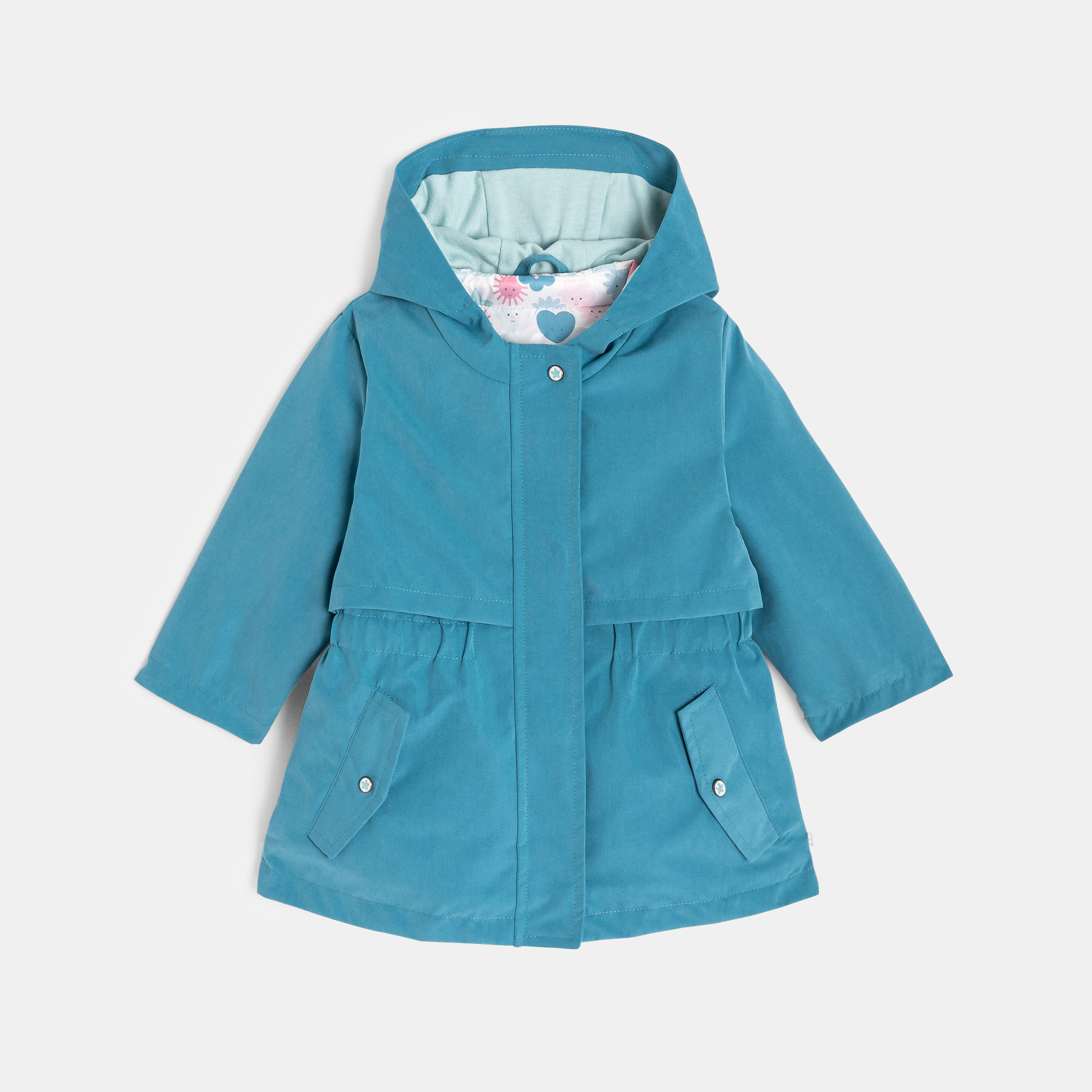 Parka 3 en 1 à capuche bleu bébé fille - Bleu Fjord