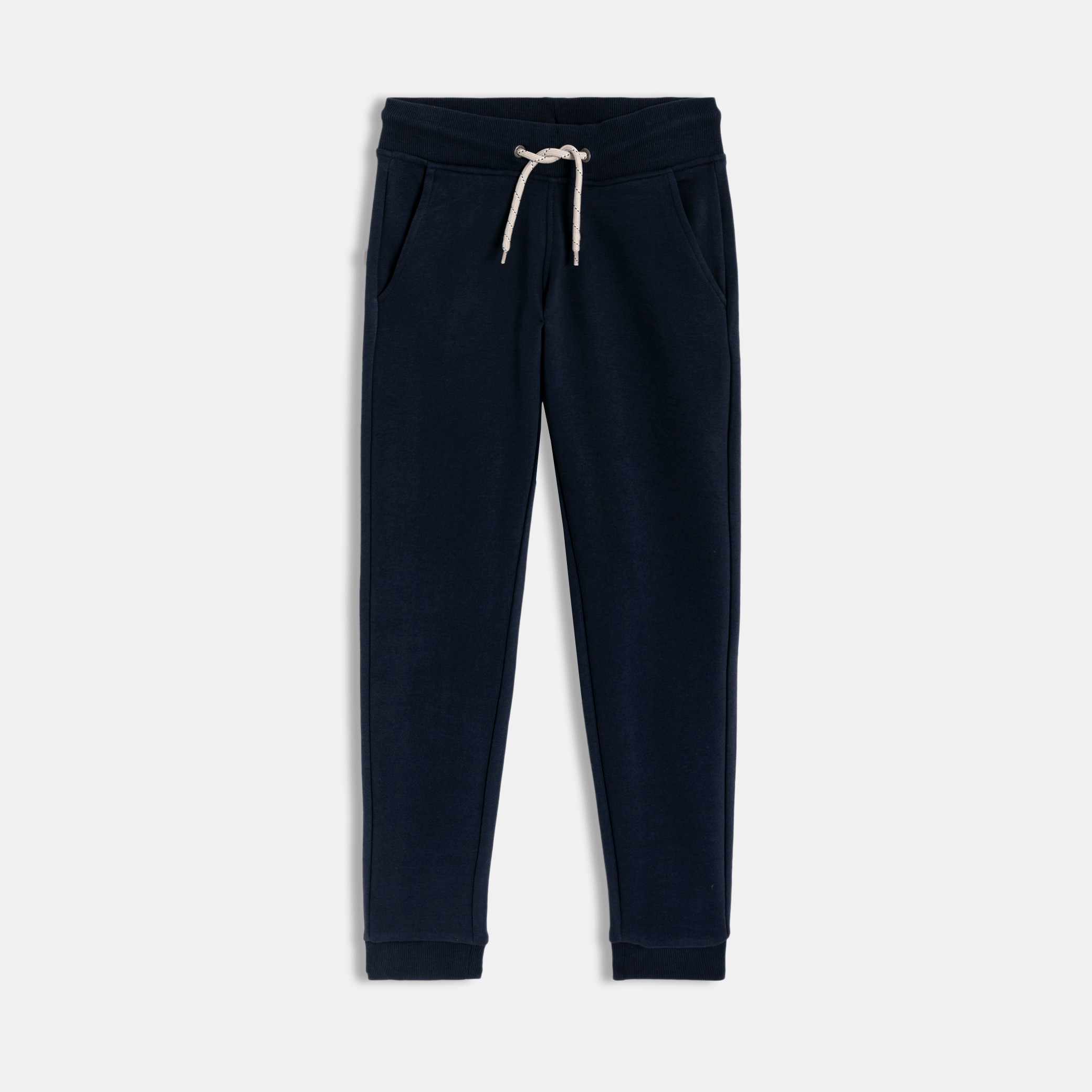 Jogging gris chiné garçon - Bleu navy
