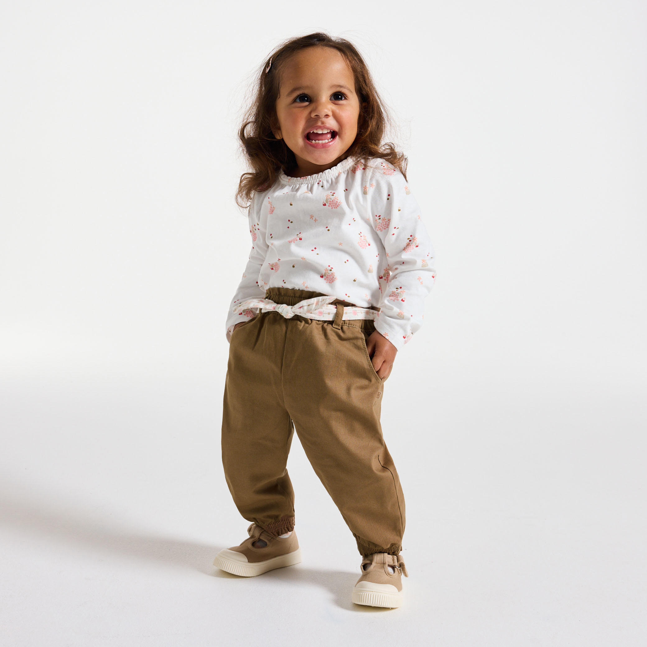 Pantalon marron ceinturé Fille - Marron café