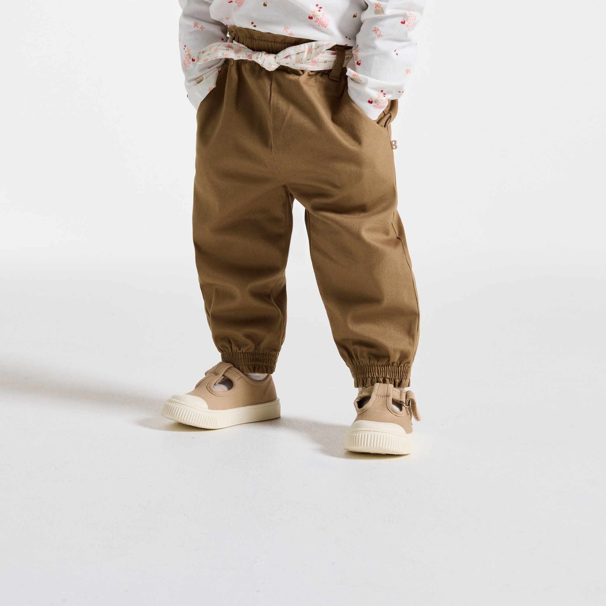 Pantalon marron ceinturé Fille - Marron café