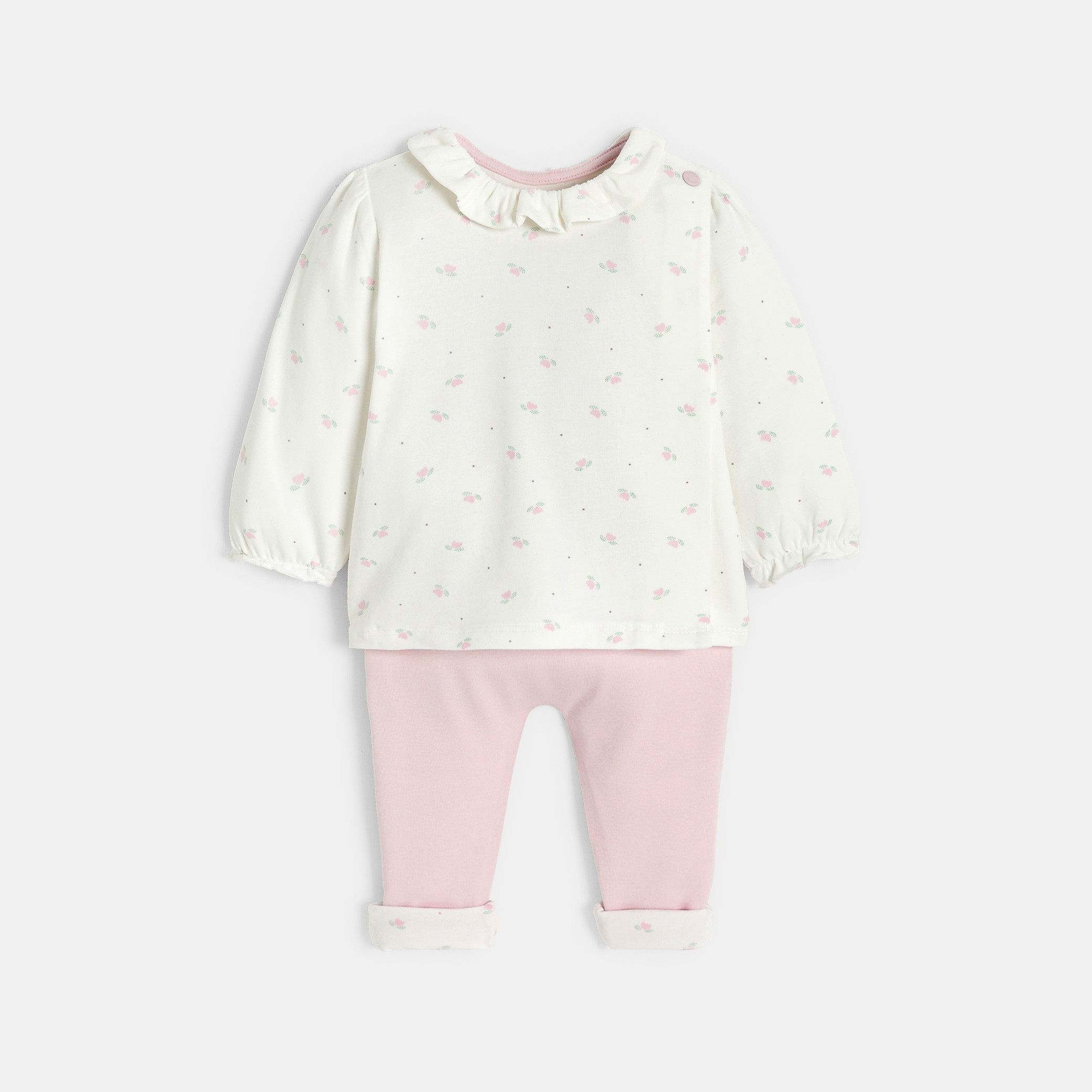 Ensemble imprimé fleuri rose bébé fille - Imprimé rose