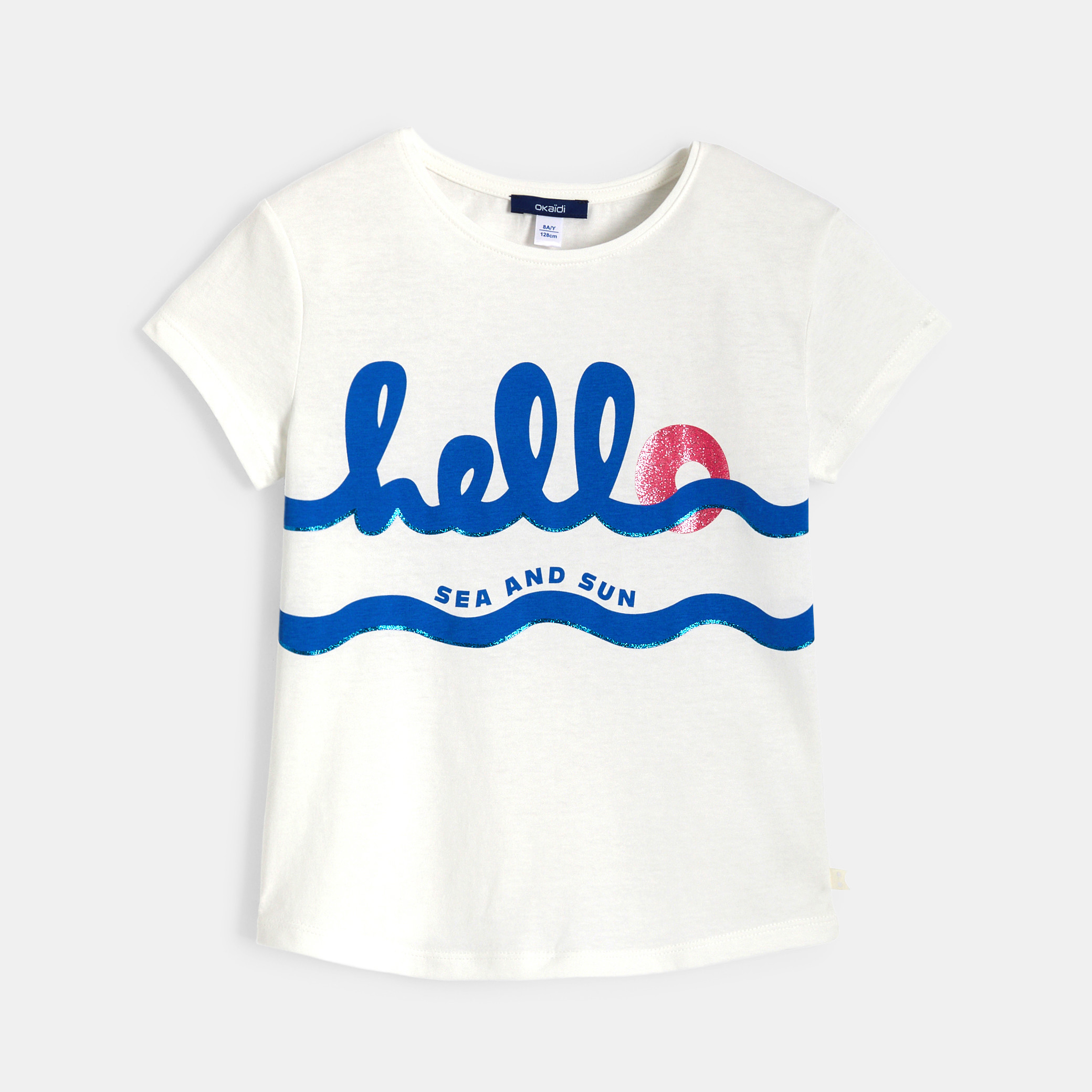 T-shirt blanc à message Fille - Blanc écru