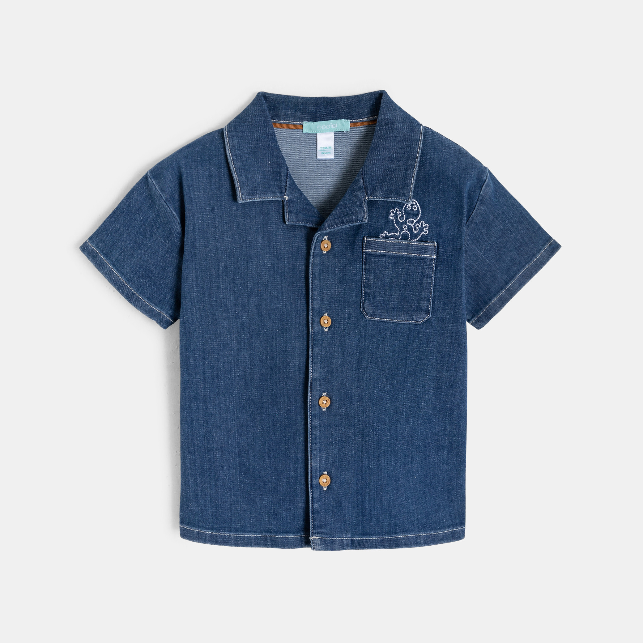 Chemise en denim bleu bébé garçon - Chambray Bleu