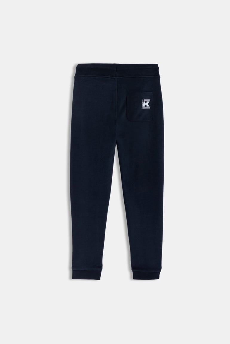 Jogging gris chiné garçon - Bleu navy