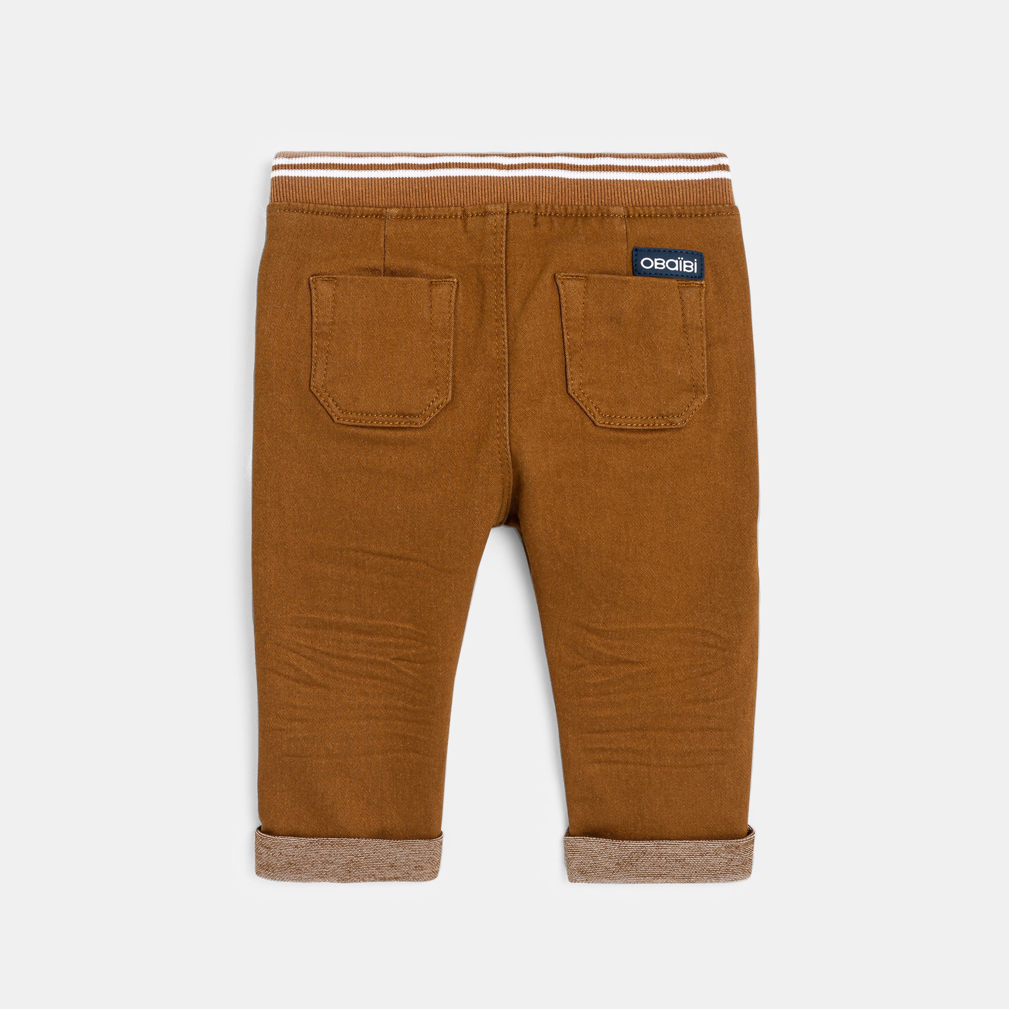 Jean denim confort ultra stretch marron bébé garçon - Marron Castor
