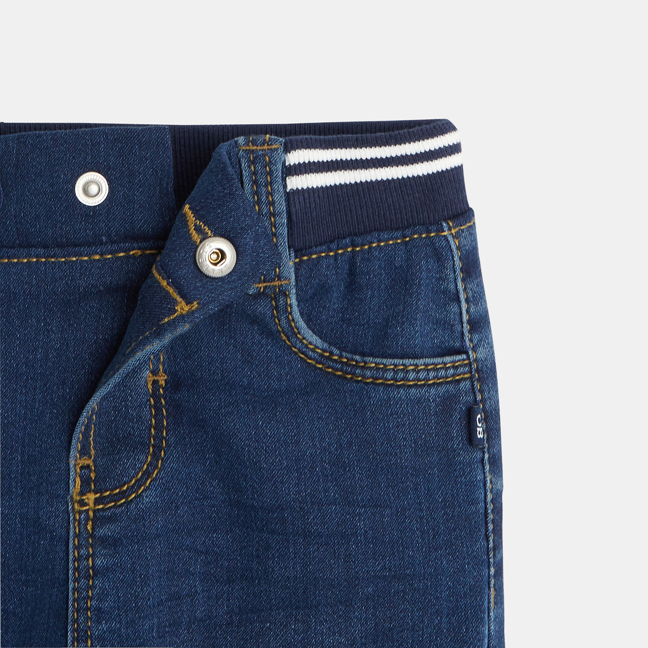 Jean denim confort ultra stretch marron bébé garçon - Denim bleu stone