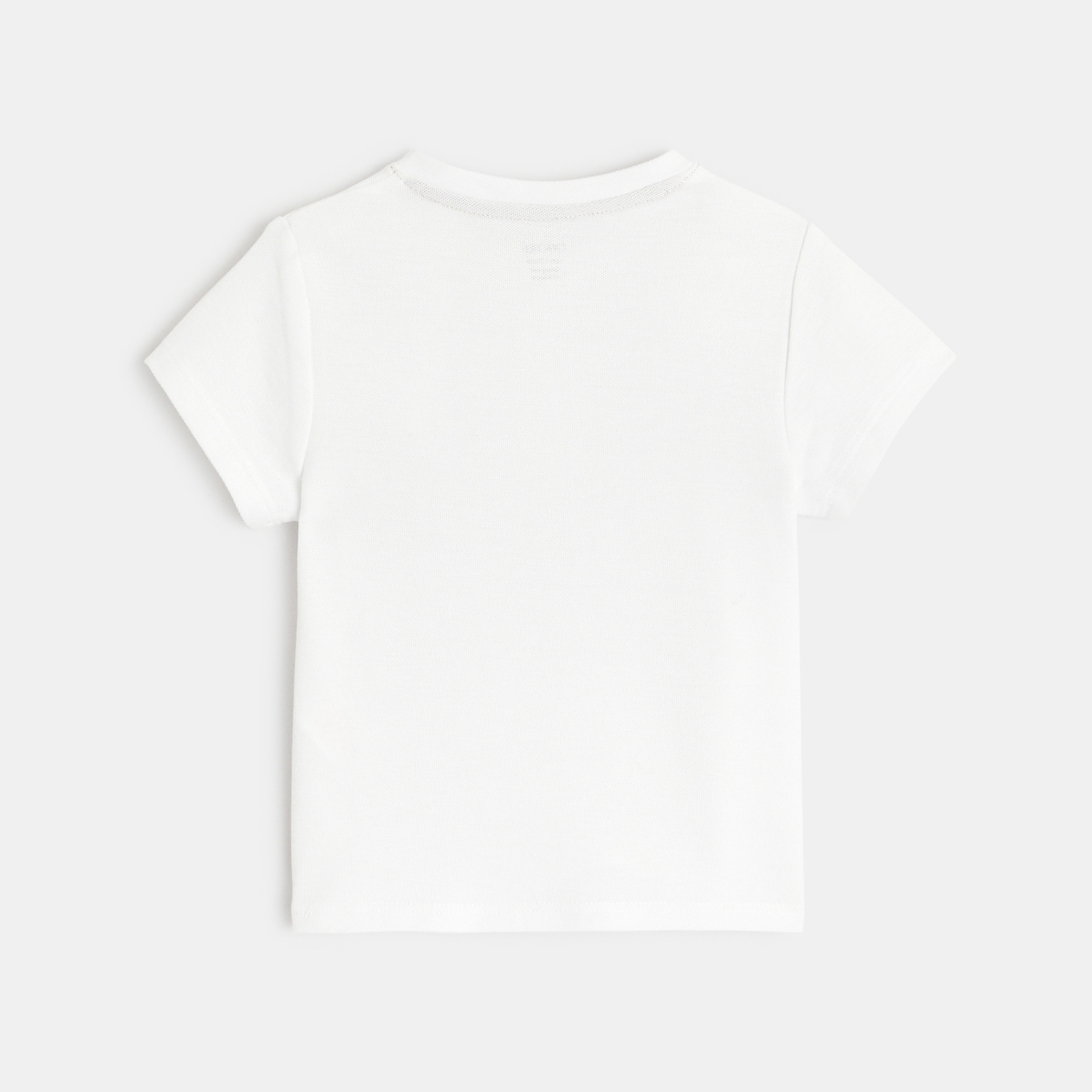 Polo tunisien maille piquée à poche blanc bébé garçon - Blanc