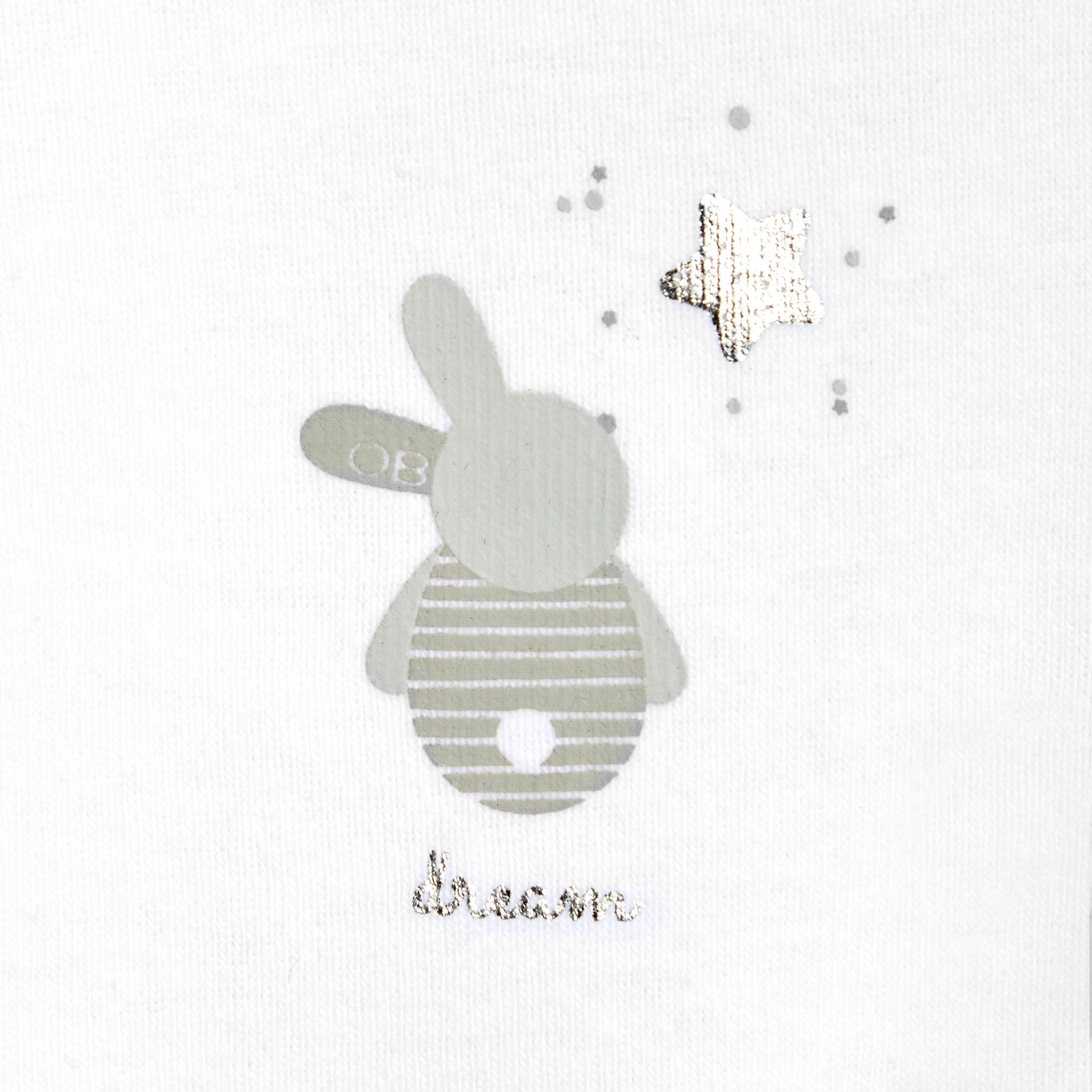 Body col US lapins (lot de 3) blanc naissance - blanc