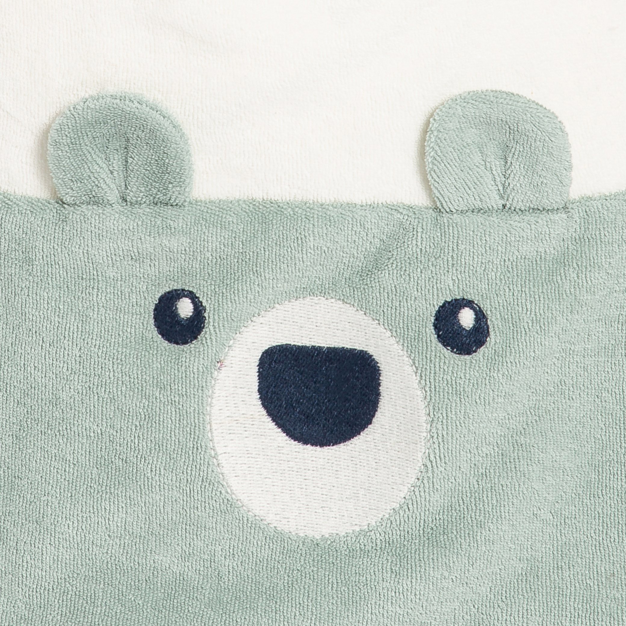 Grand bavoir ours vert et rose bébé mixte (lot de 2) - Vert tilleul