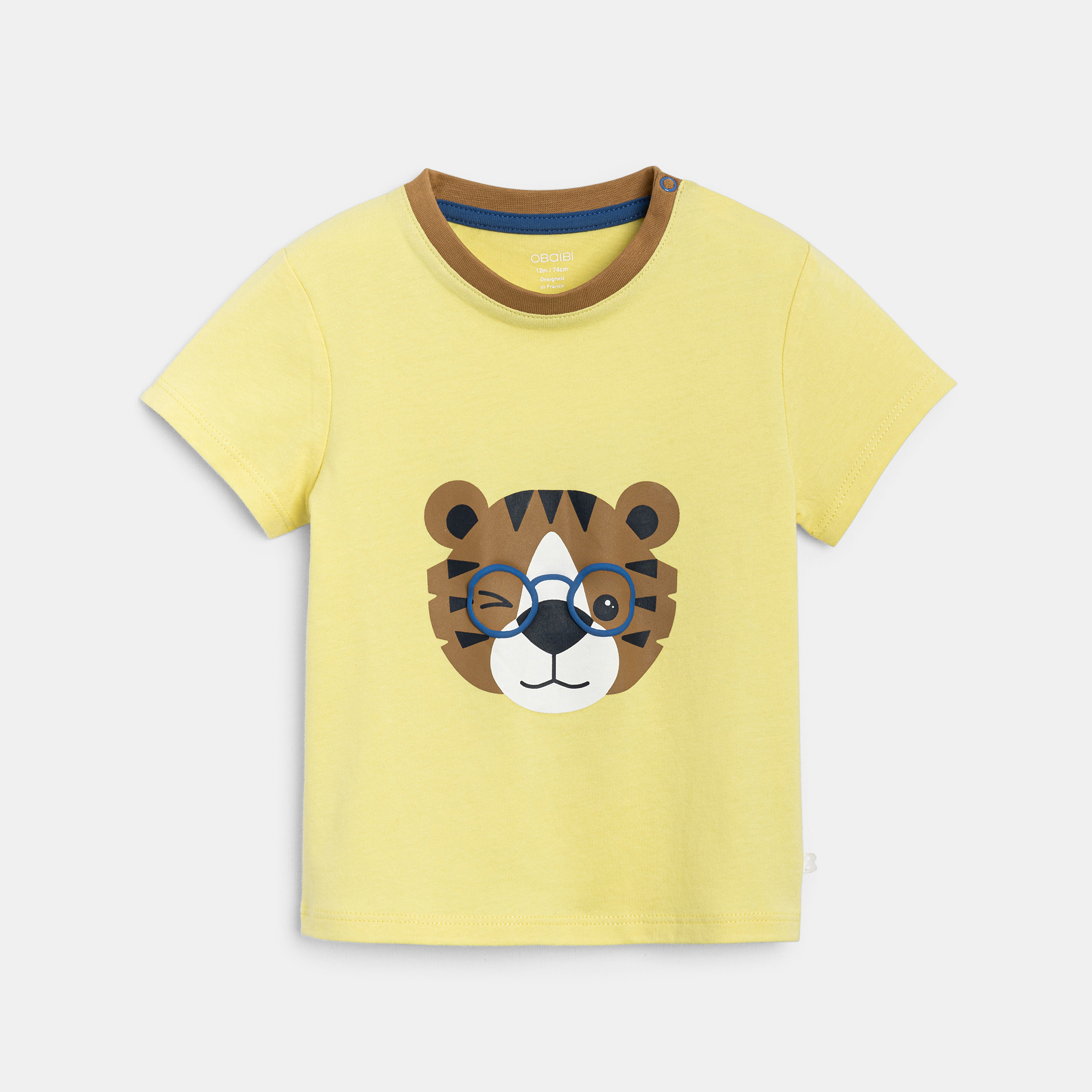 T-shirt tigre jaune bébé garçon - Lime Clair