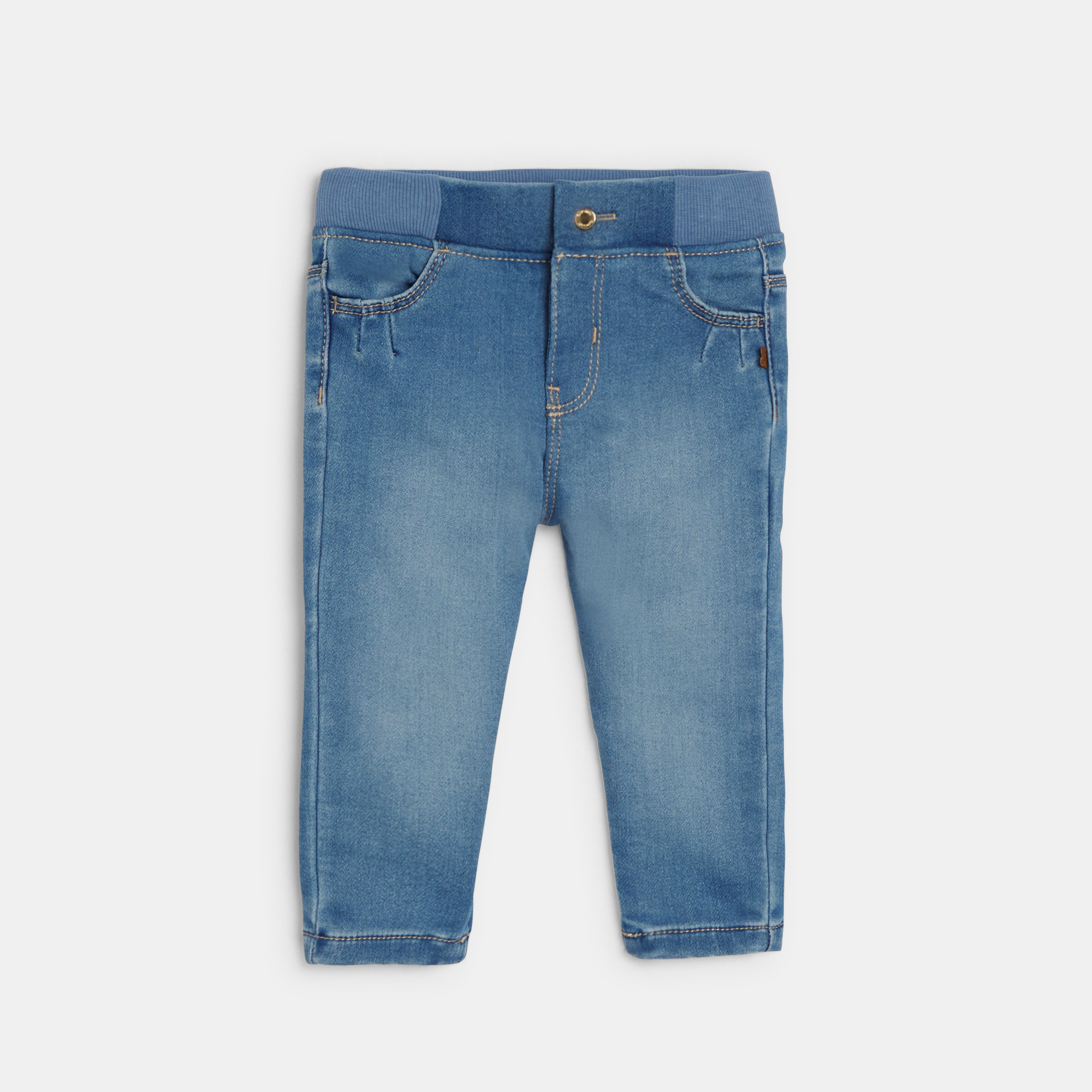 Jegging stretch bleu clair denim bébé fille - double stone