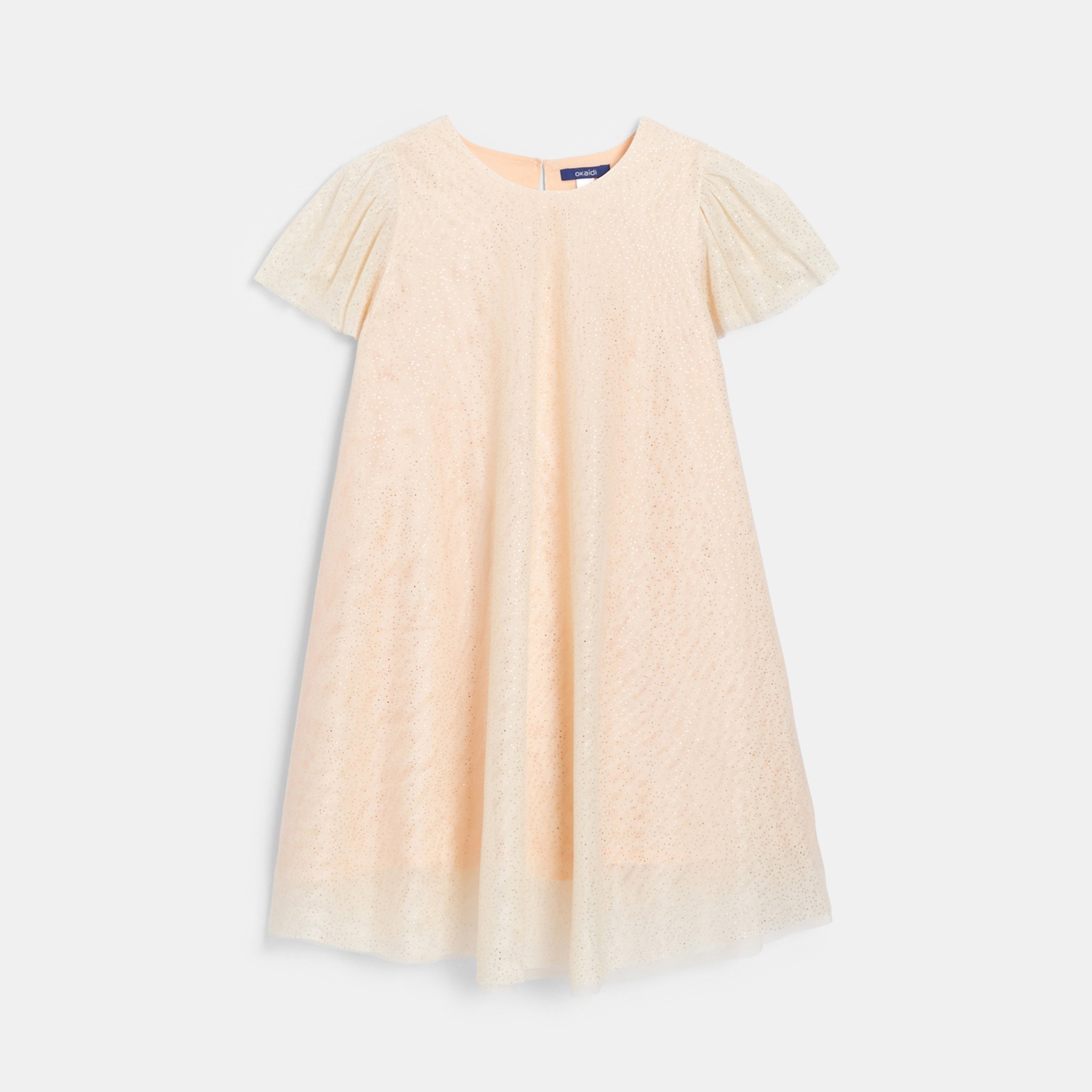 Robe de fête à paillettes blanche Fille - Abricot