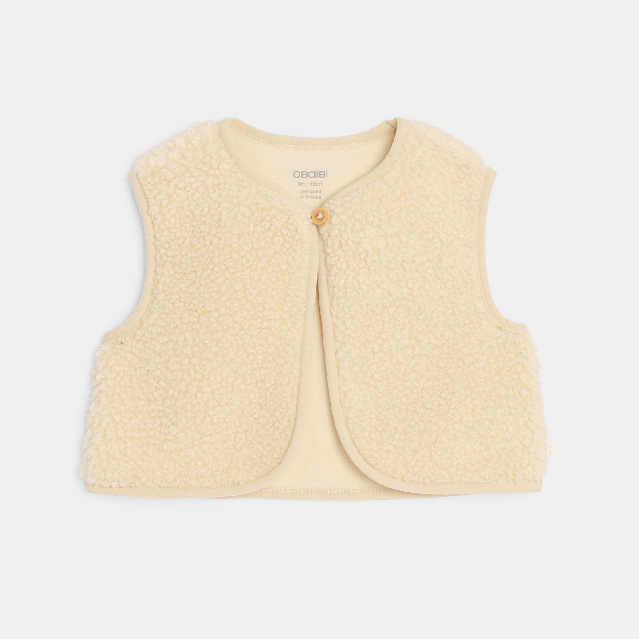 Robe maille tricot souris et gilet blanc bébé fille - Blanc écru