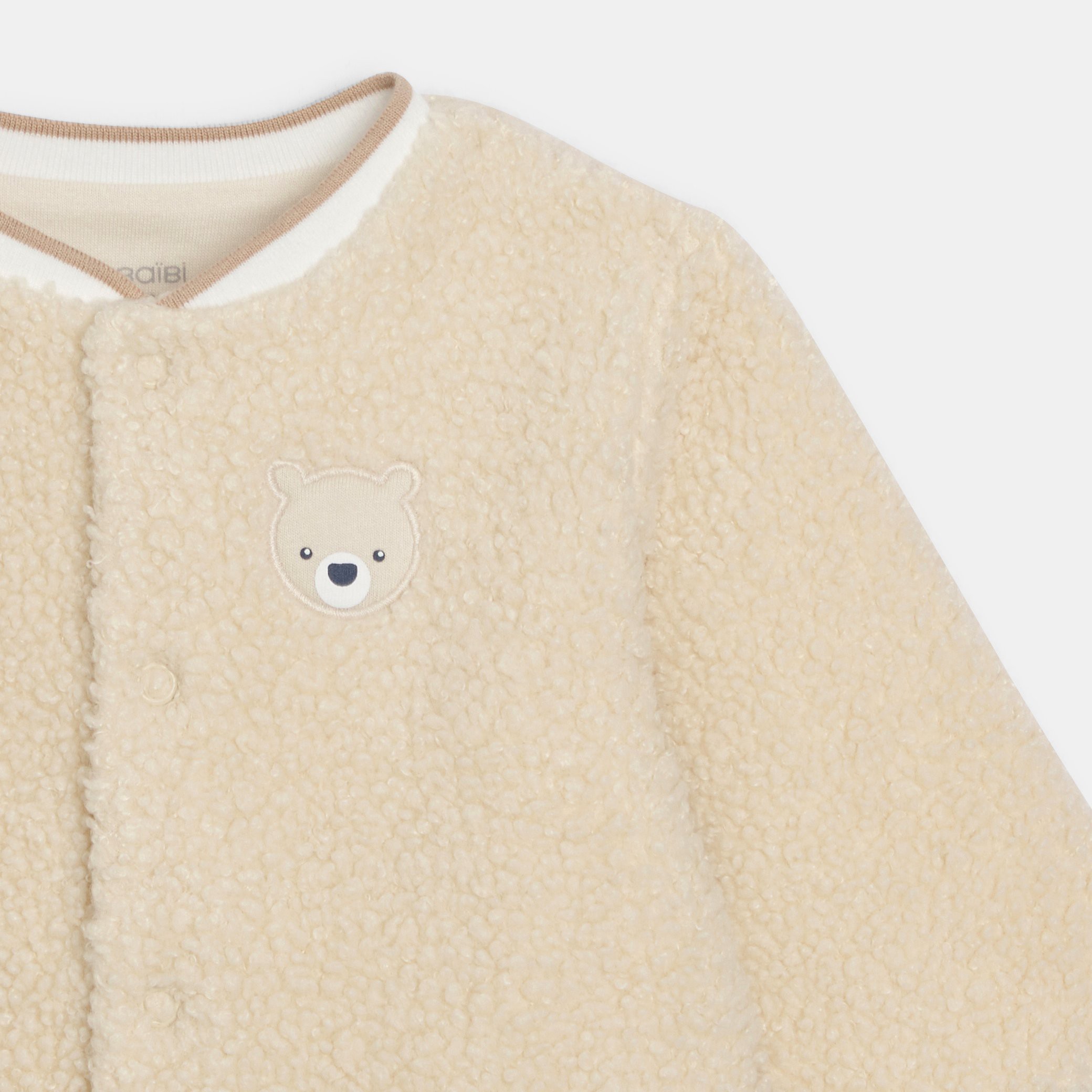 Surpyjama en sherpa beige bébé garçon naissance - Taupe
