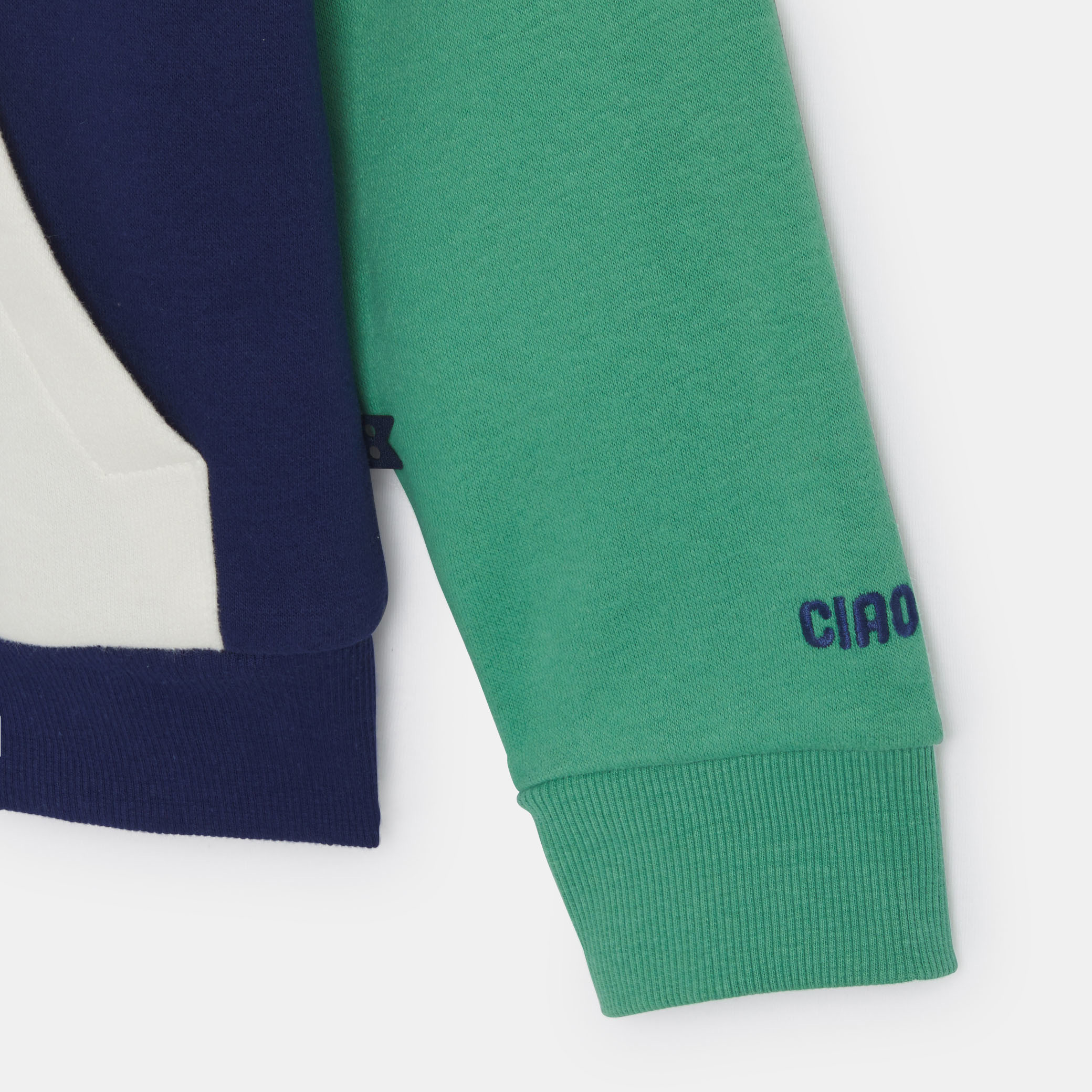 Sweat à capuche bleu colorblock Garçon - Bleu navy