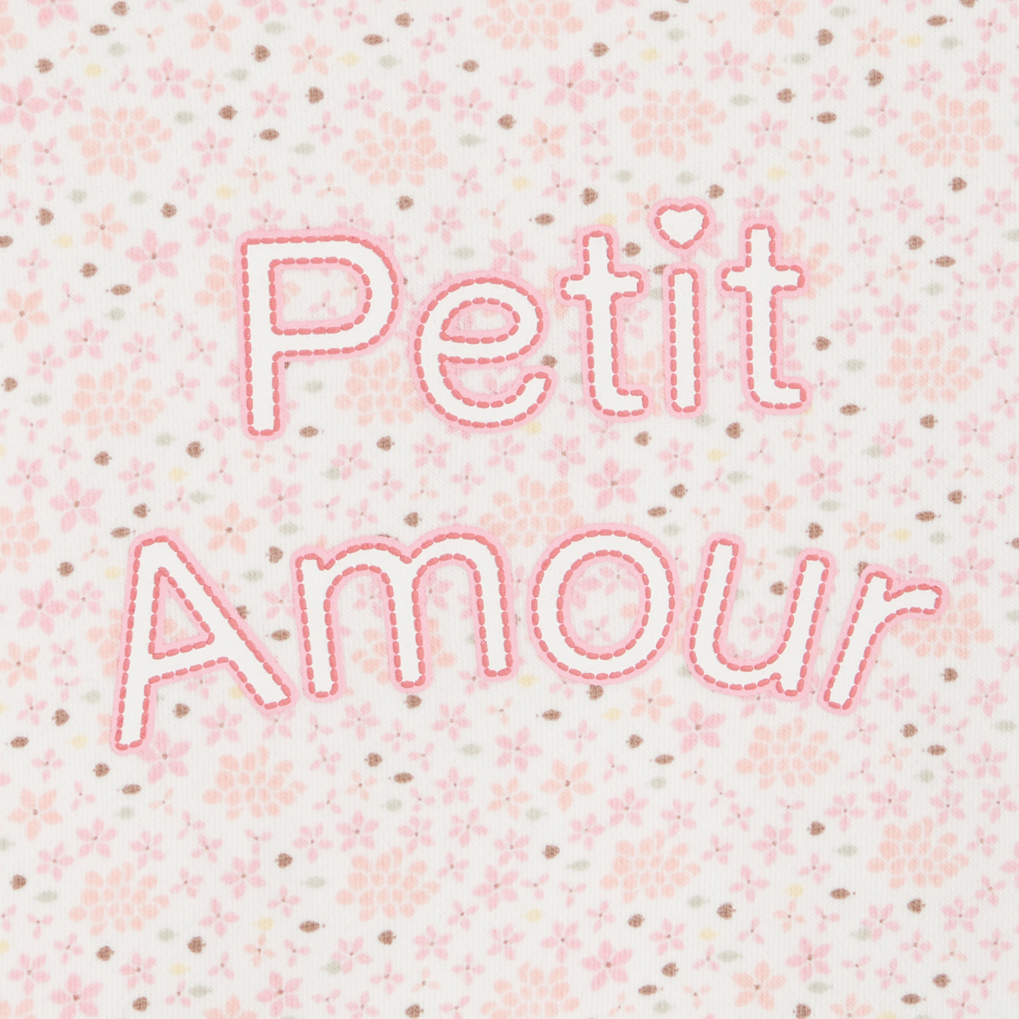 Sweat molleton fleuri à message rose bébé fille - Imprimé orange