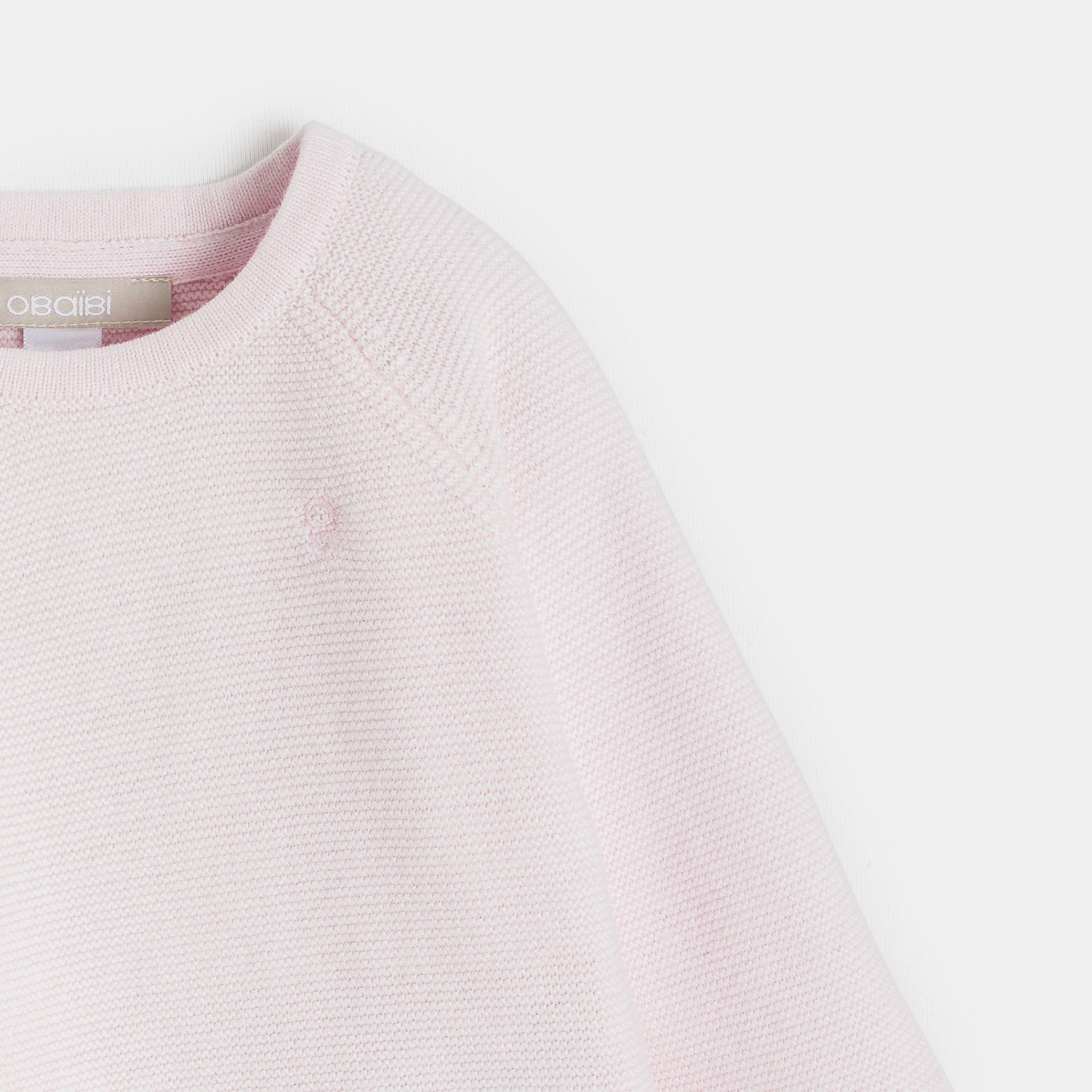 Pull brassière maille tricot rose naissance - Rose poudre