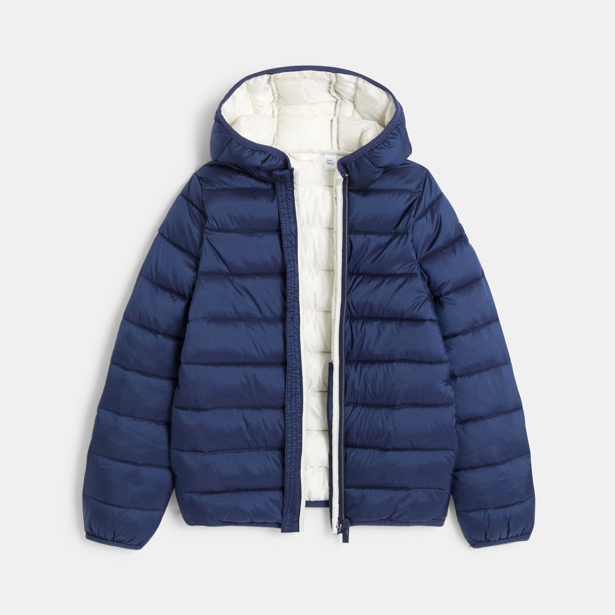 Doudoune à capuche unie bleu marine Fille - Bleu saphir