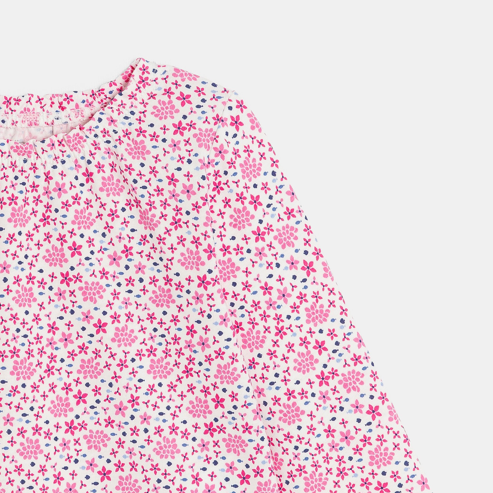 Tunique manches longues étoiles rose bébé fille - Imprimé rose