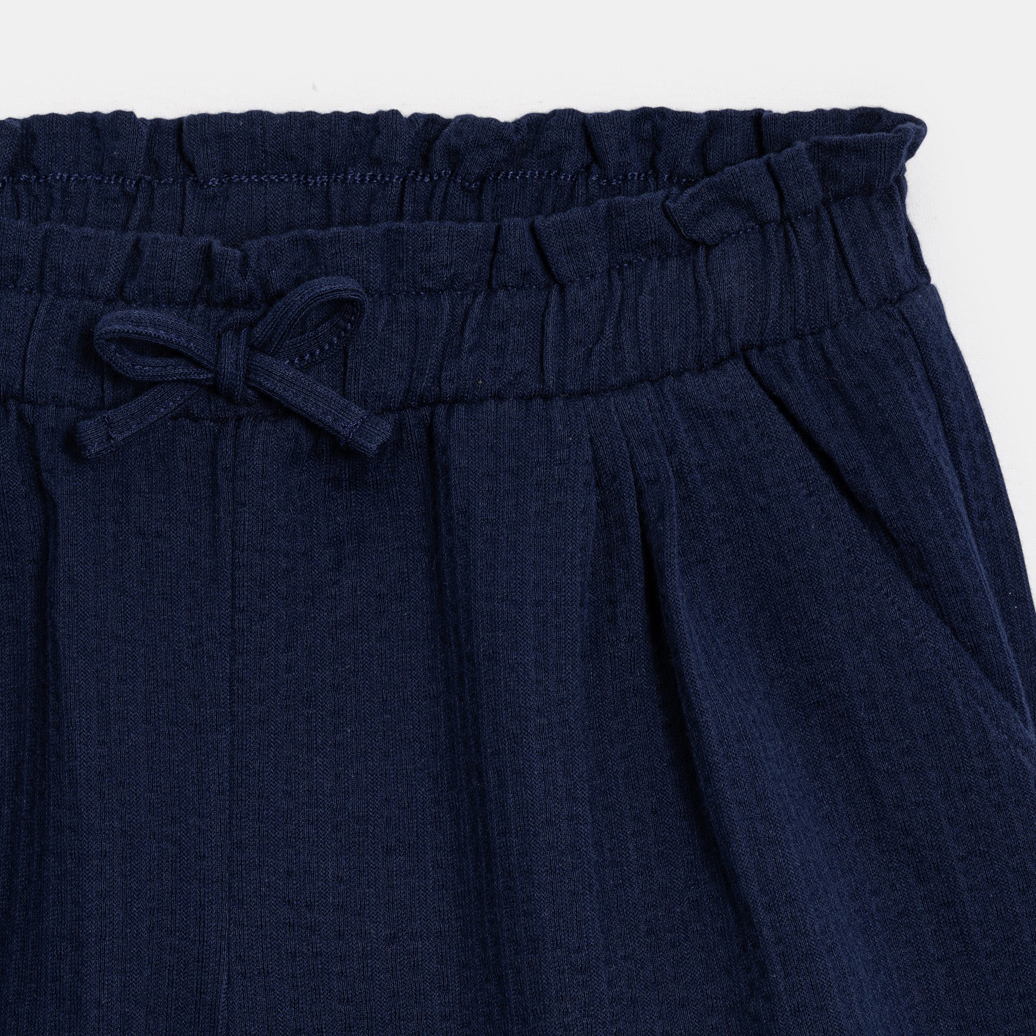 Short souple en jersey fantaisie bleu marine Fille - Bleu Tres Fonce