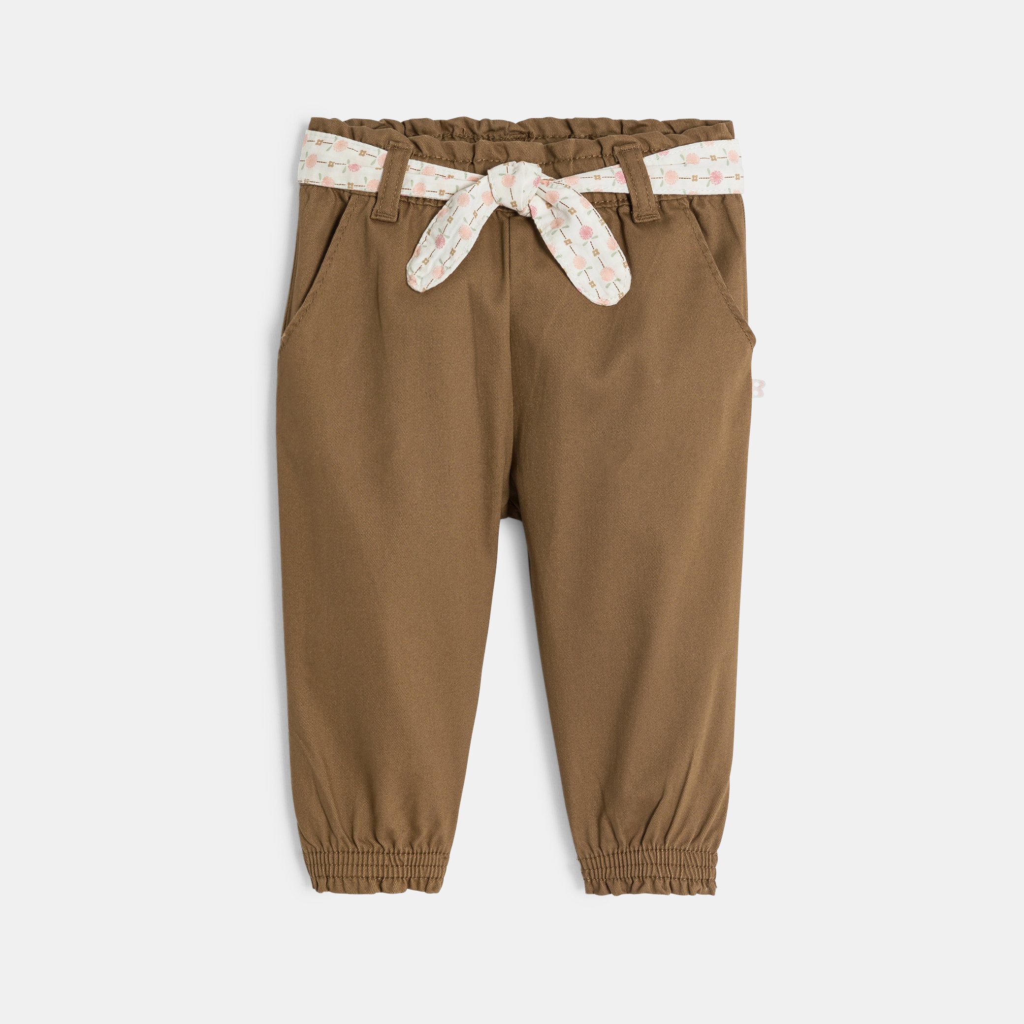 Pantalon marron ceinturé Fille - Marron café