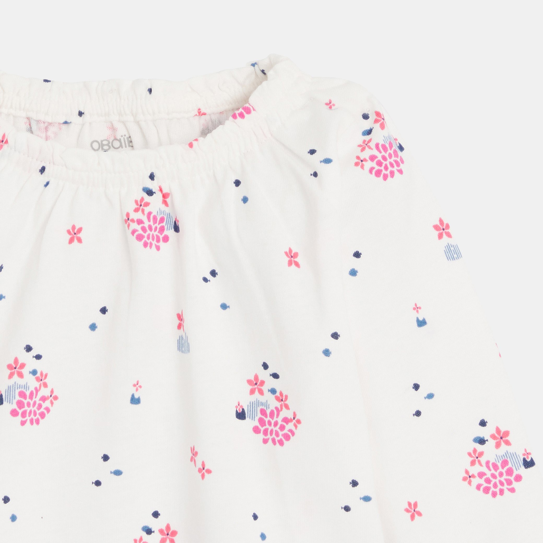Tunique manches longues étoiles rose bébé fille - Imprimé bleu