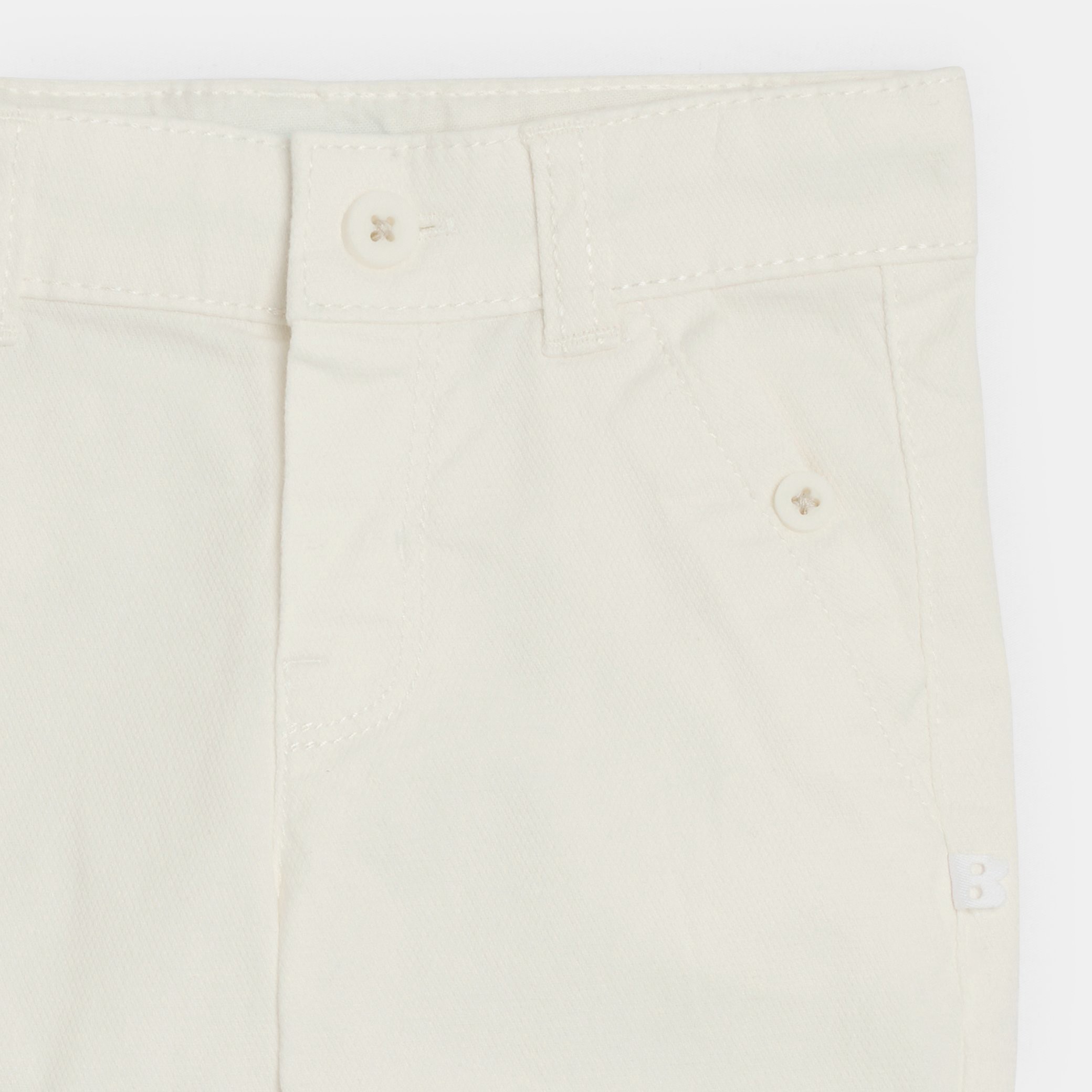 Pantalon chic coton fantaisie beige bébé garçon - Blanc