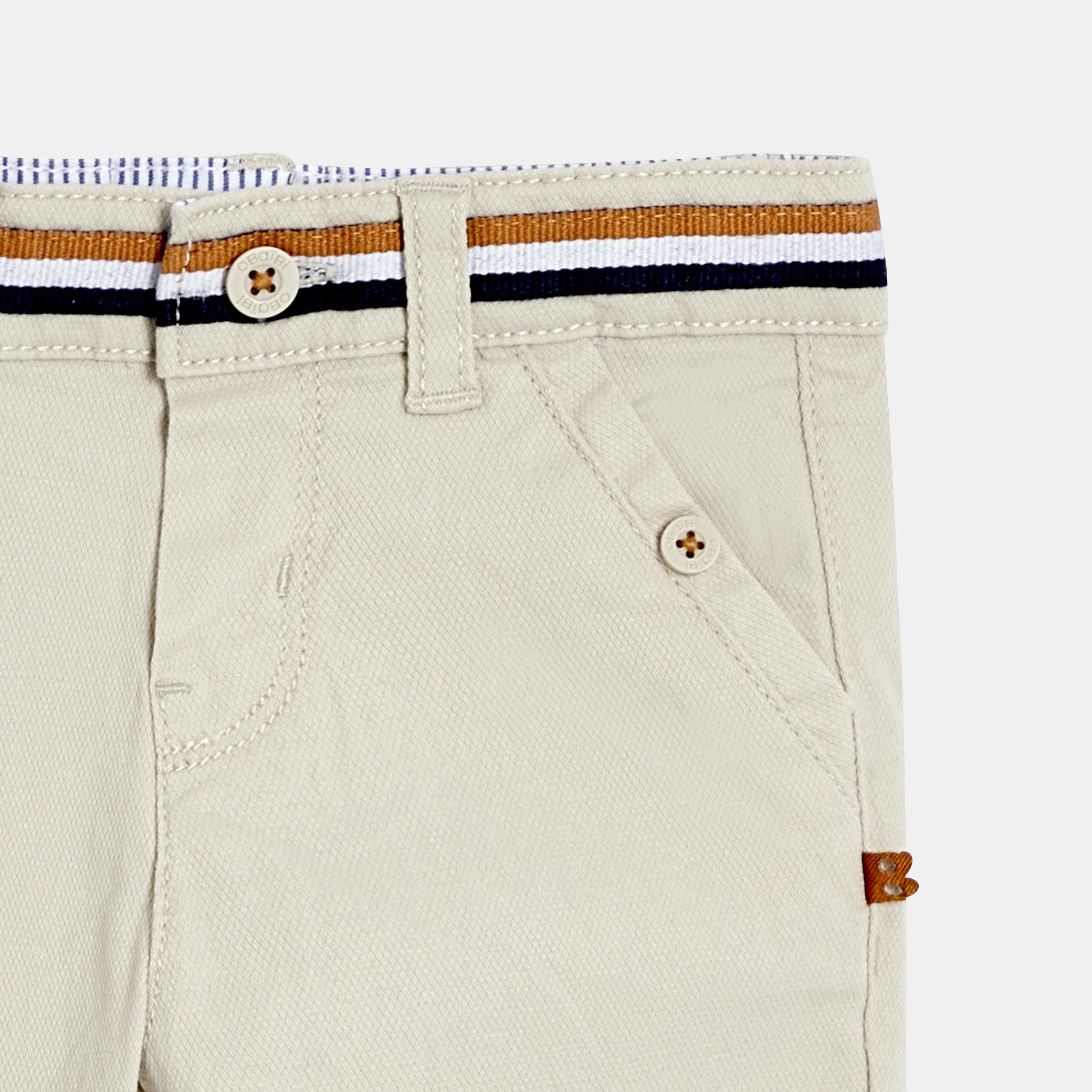 Pantalon chic coton fantaisie beige bébé garçon - Beige Tres Clair