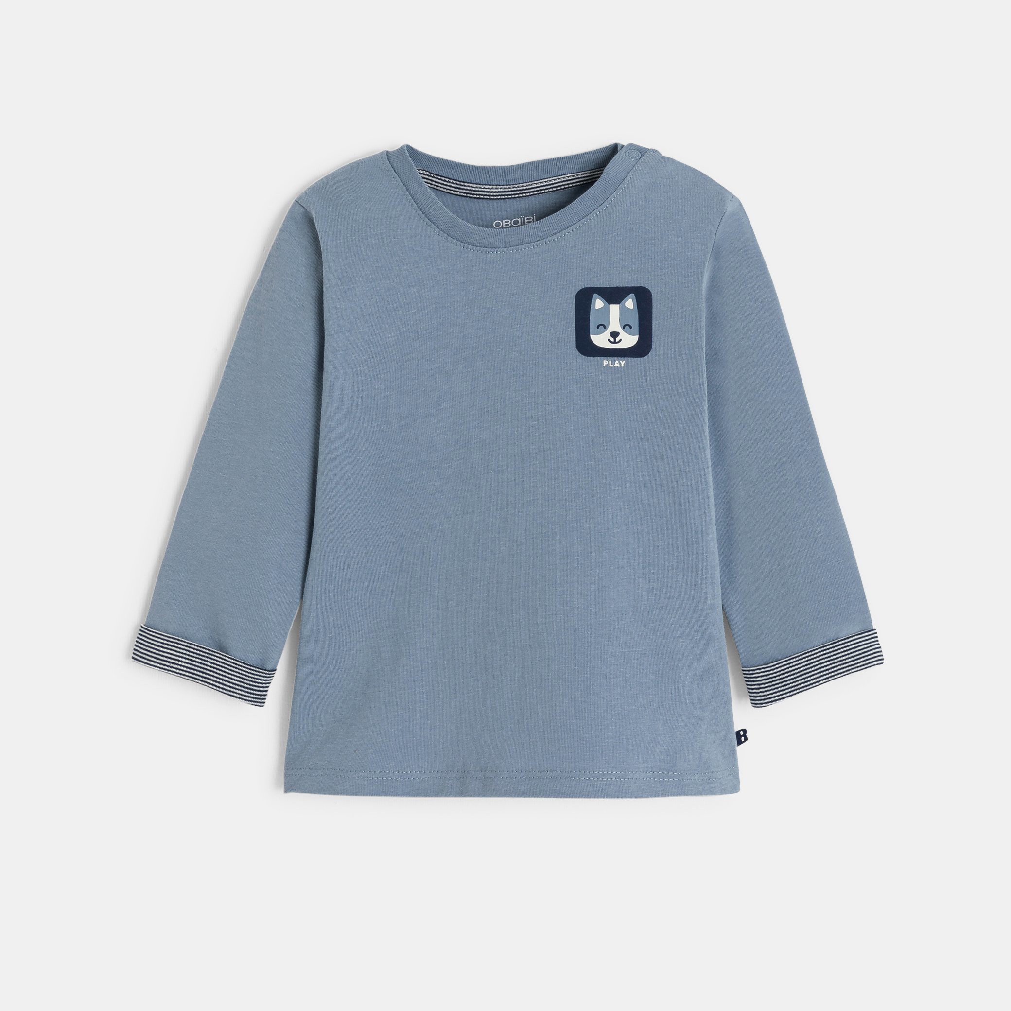 T-shirt animal bleu bébé garçon - Bleu horizon