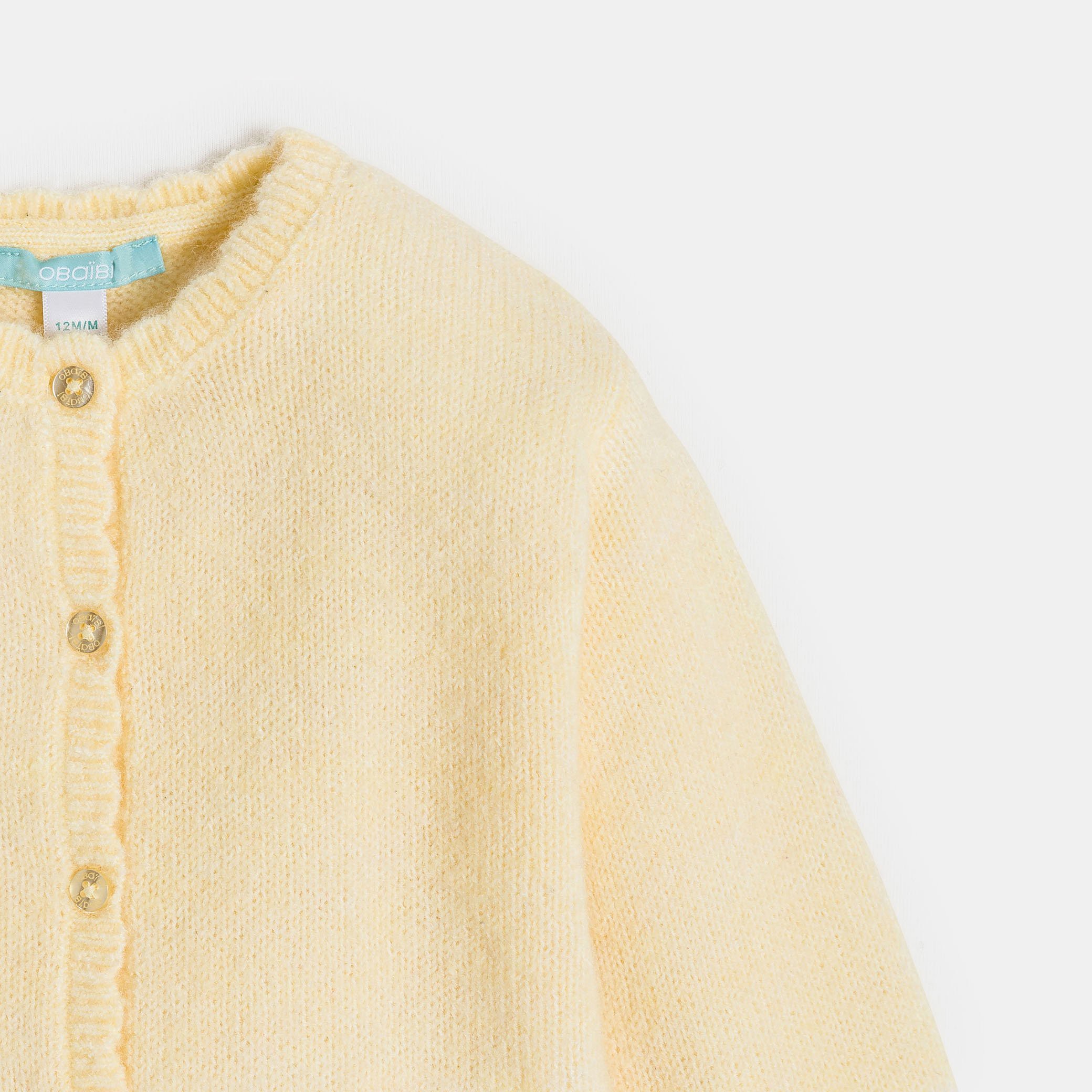 Gilet blanc en maille bébé fille - Vanille