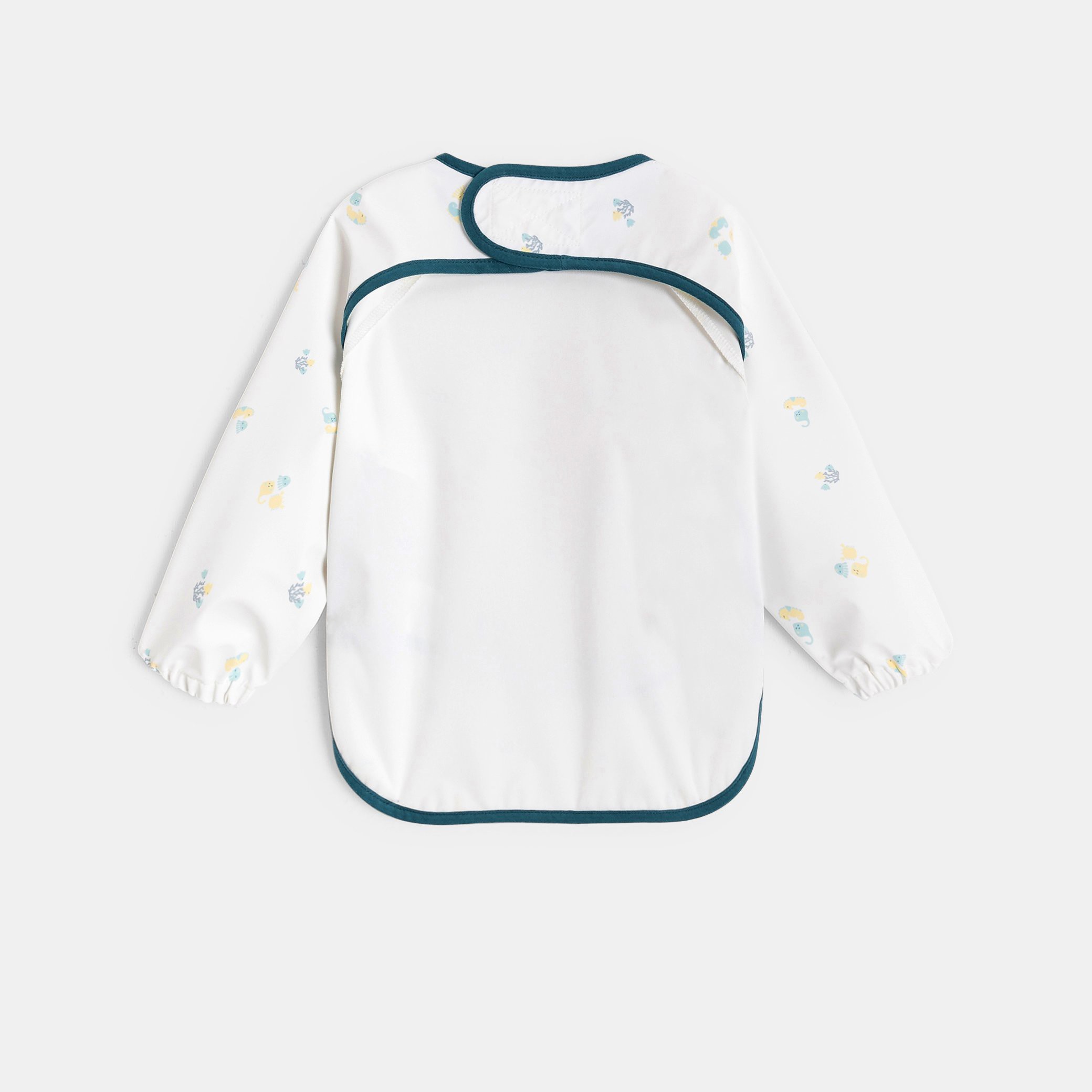Bavoir à manches longues blanc bébé garçon - Imprimé blanc