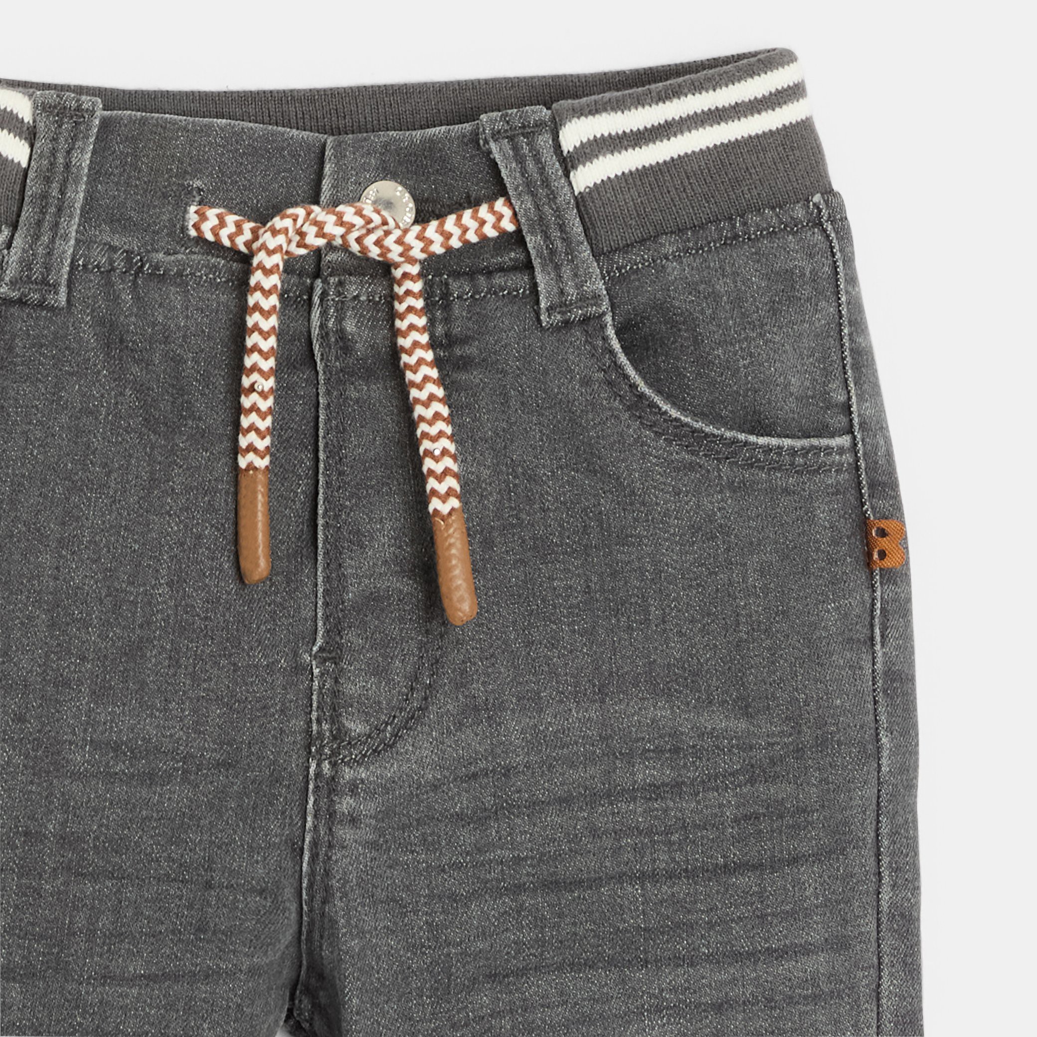 Jean denim confort ultra stretch marron bébé garçon - Denim Gris