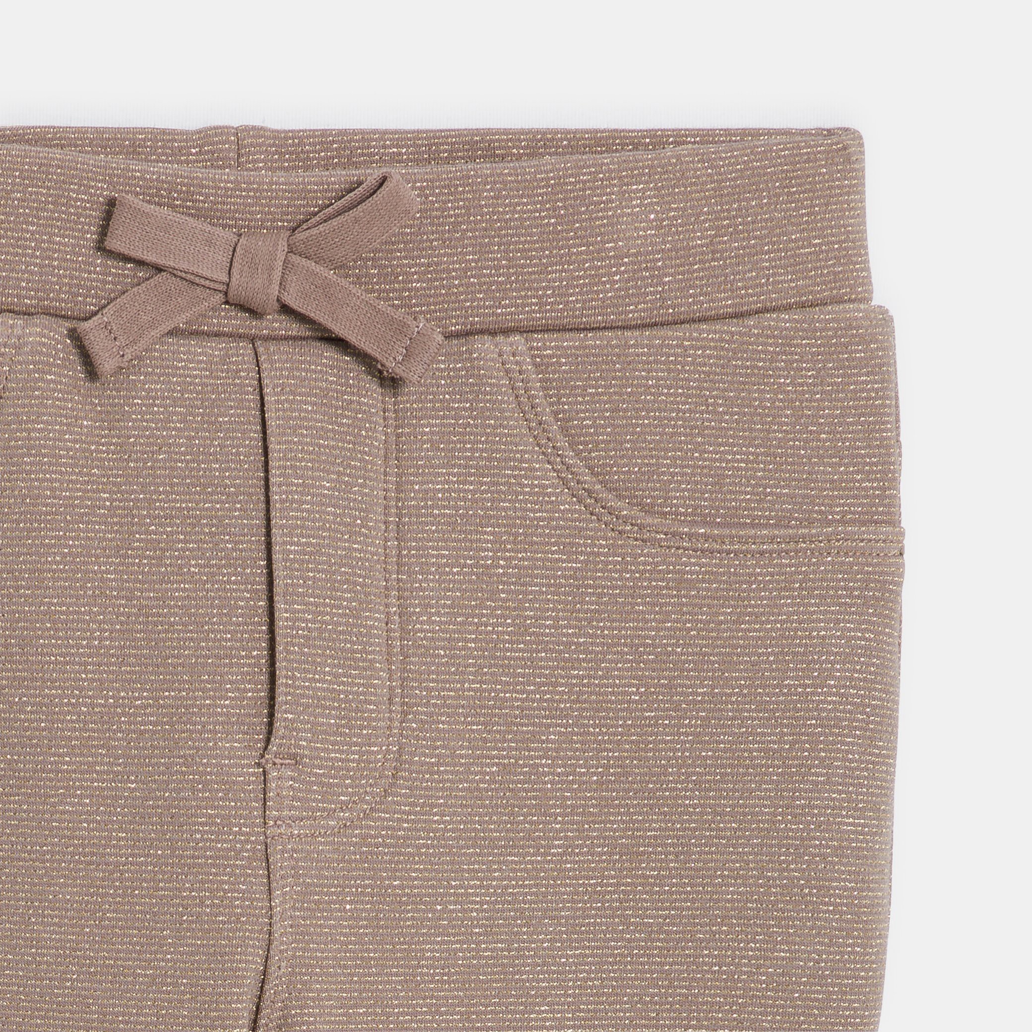 Jegging en jersey Milano pailleté beige foncé Fille - beige mulot