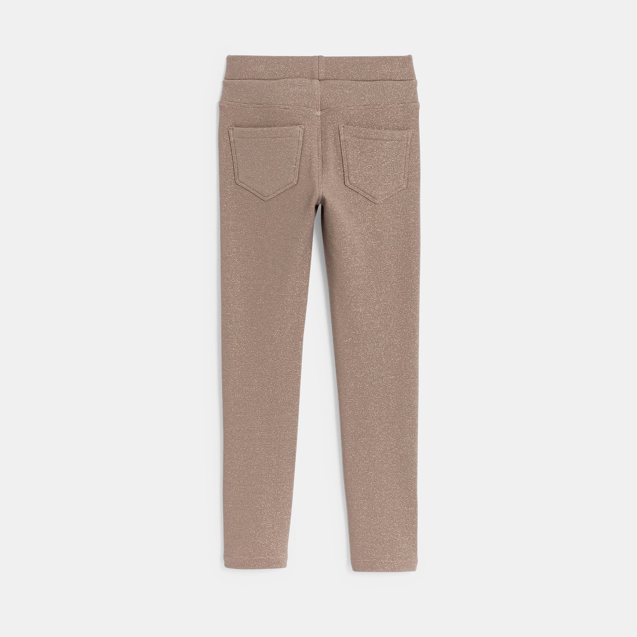 Jegging en jersey Milano pailleté beige foncé Fille - beige mulot