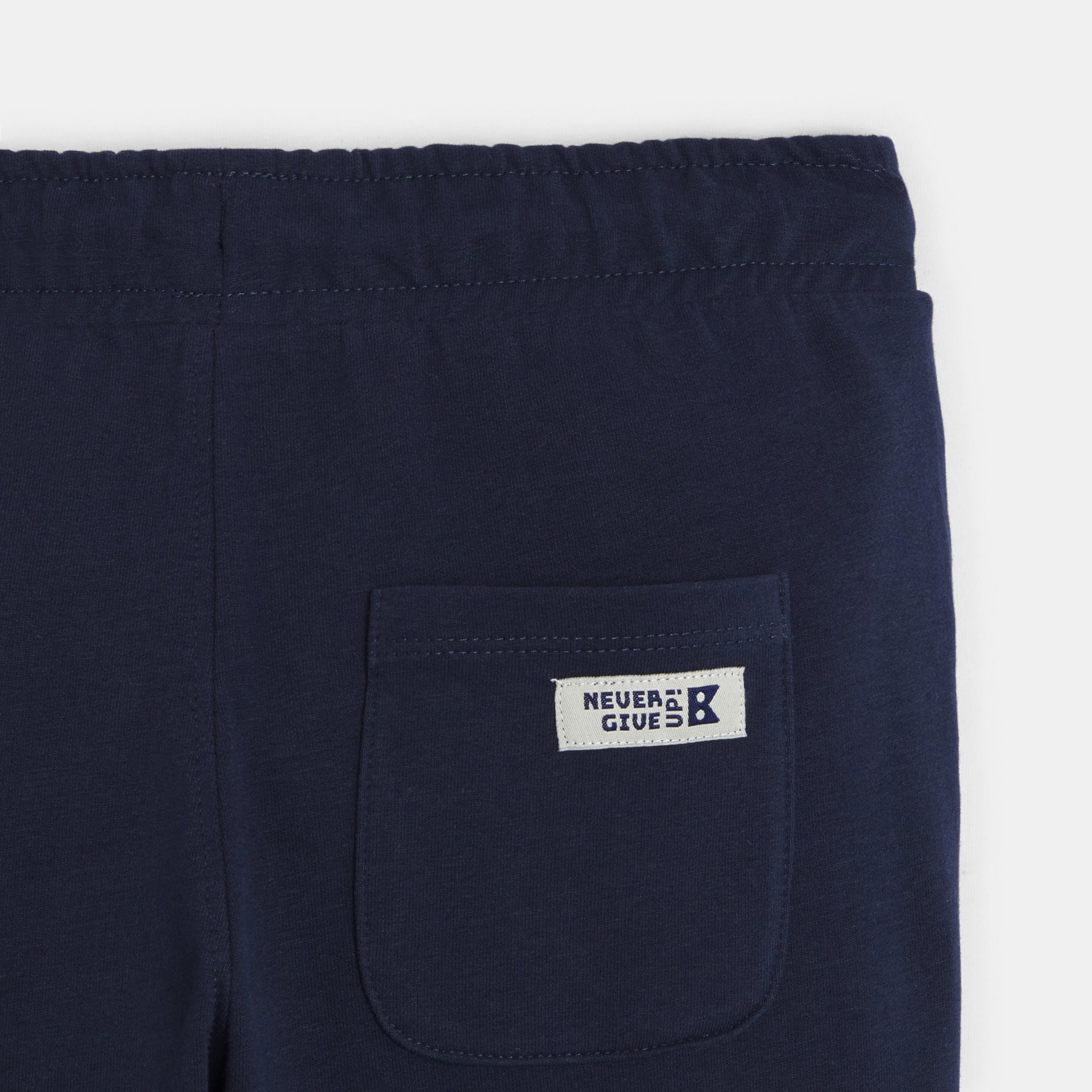 Jogging en molleton uni marron Garçon - Bleu amiral
