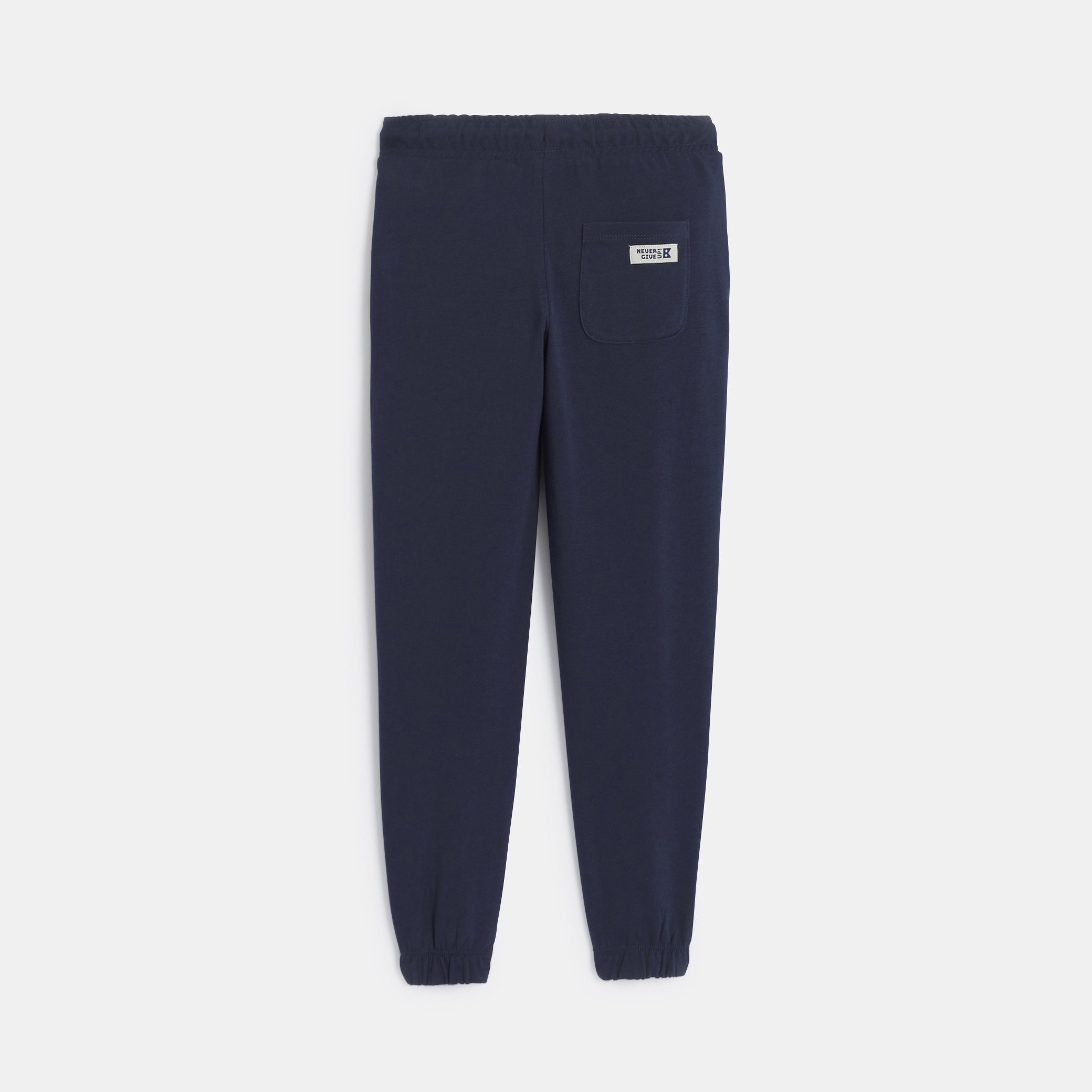 Jogging en molleton uni marron Garçon - Bleu amiral