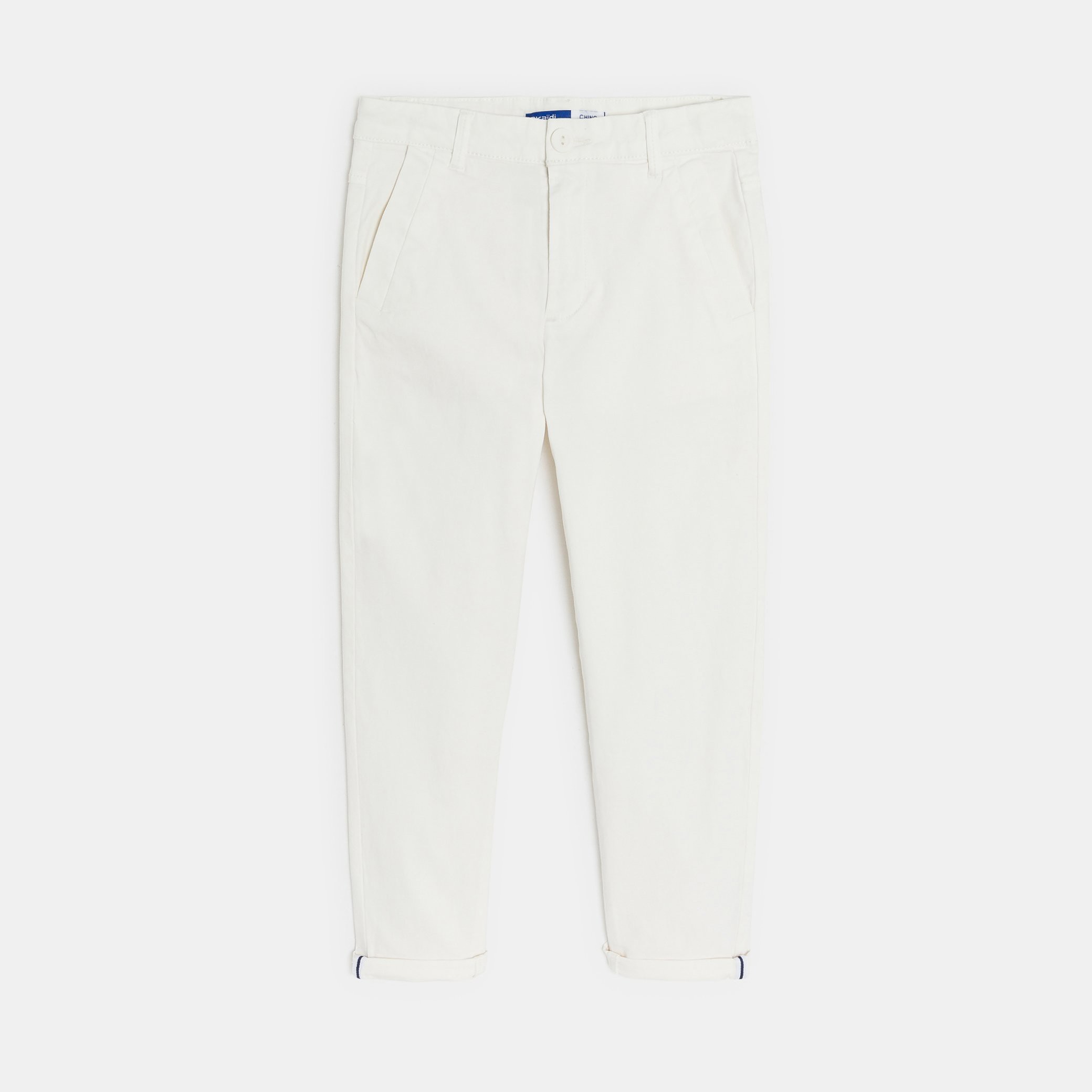 Pantalon chino uni blanc Garçon - Blanc