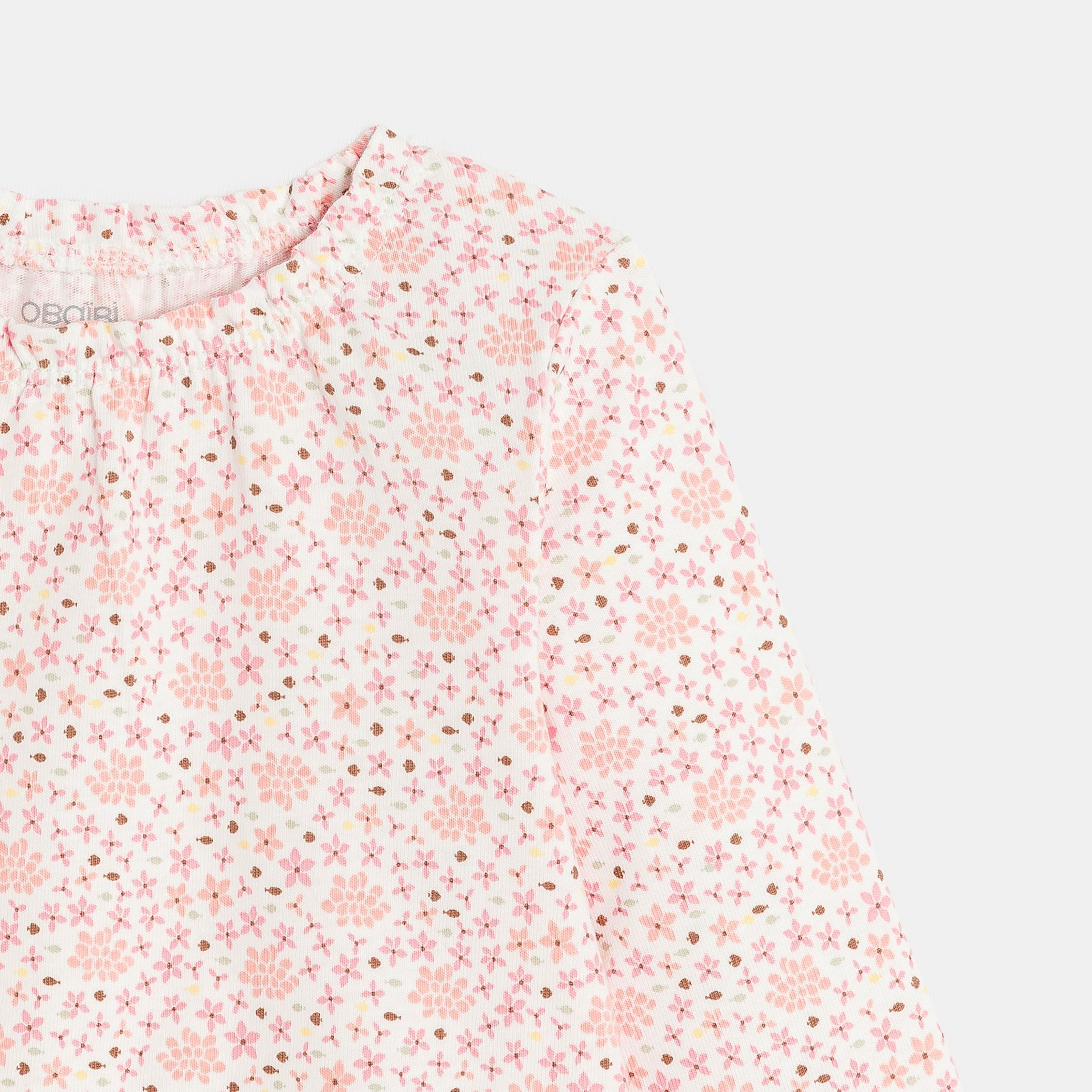 Tunique manches longues étoiles rose bébé fille - Imprimé orange
