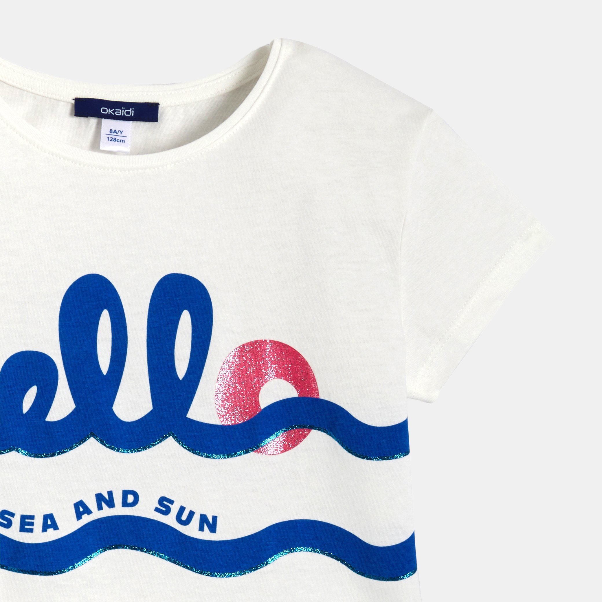T-shirt blanc à message Fille - Blanc écru