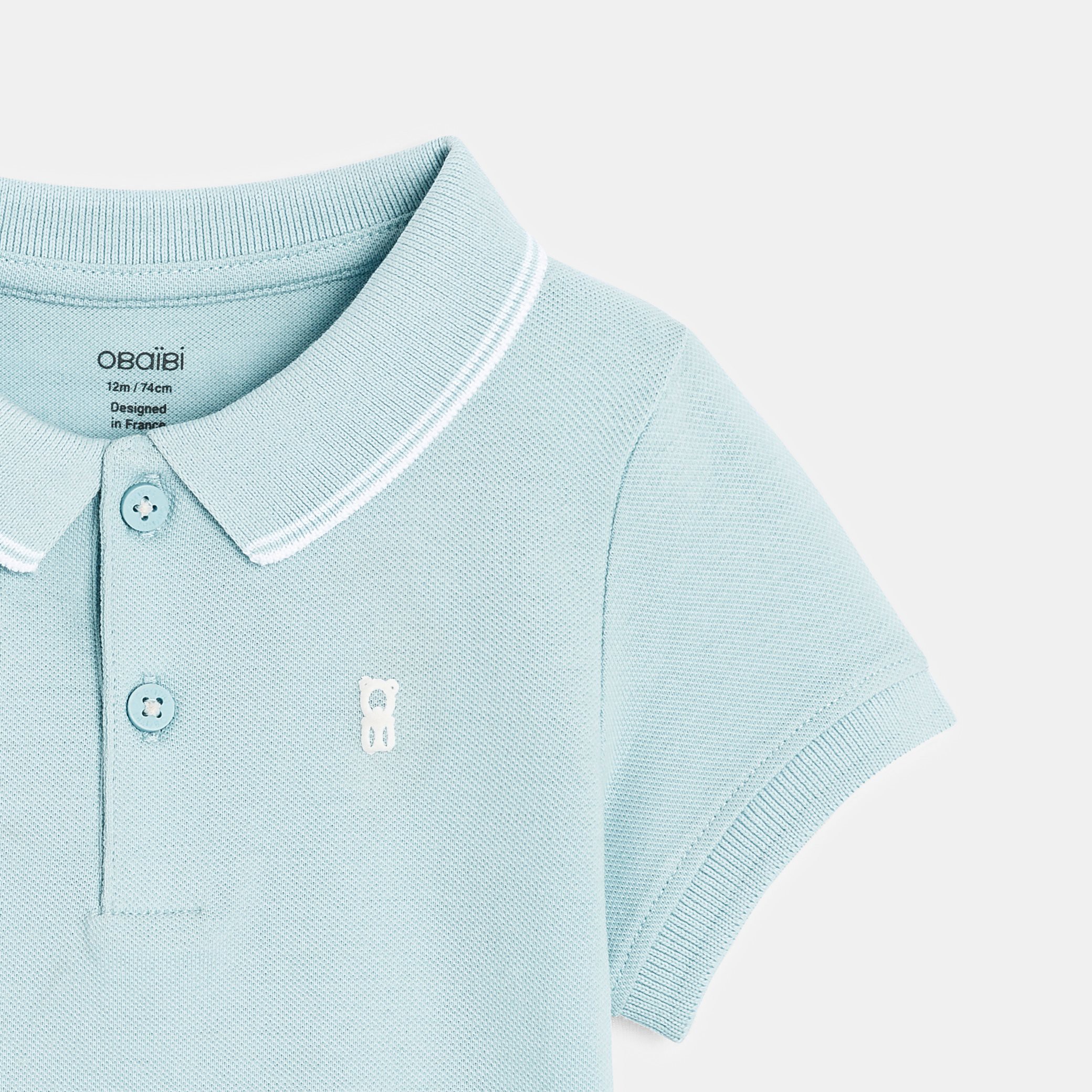 Polo bleu bébé garçon - Bleu avion