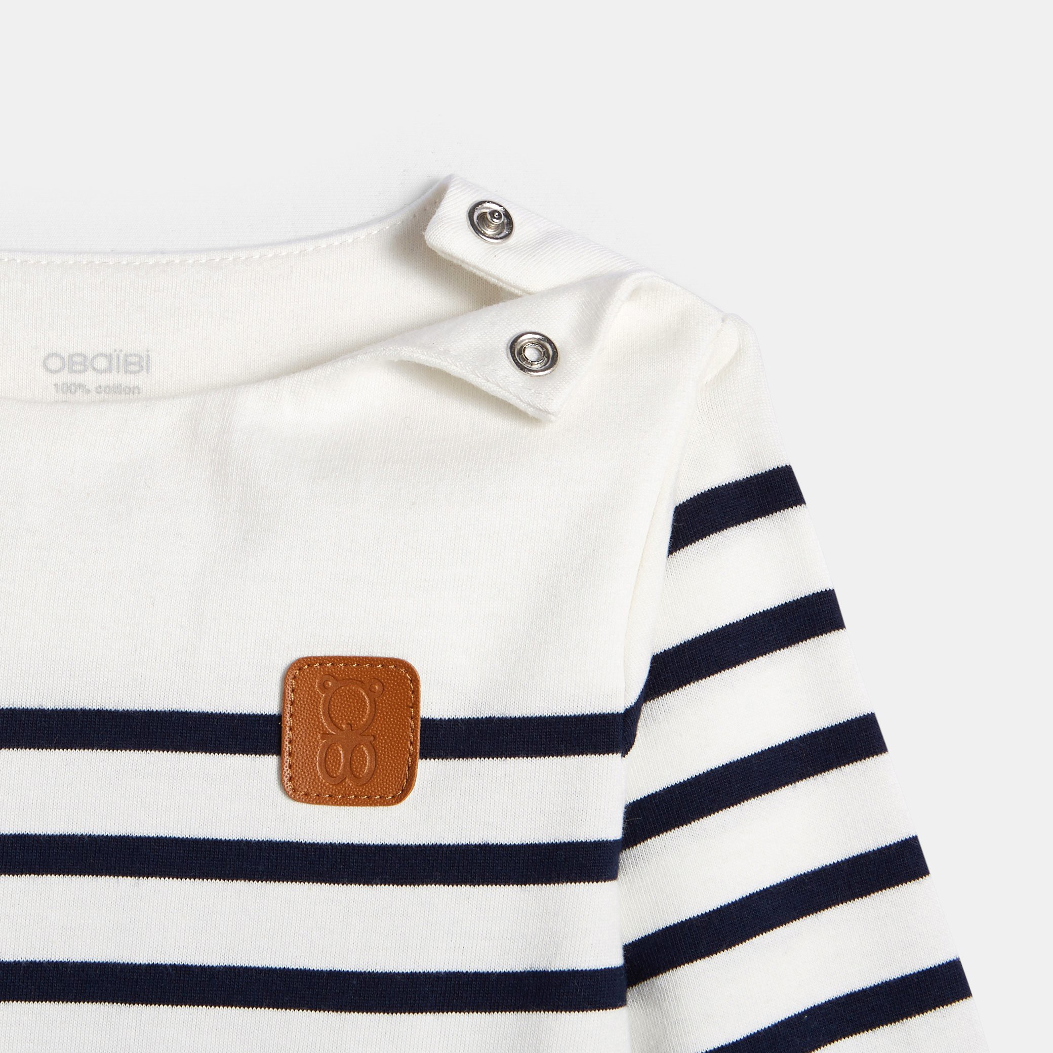 T-shirt marinière bleu bébé garçon - Rayures bleu