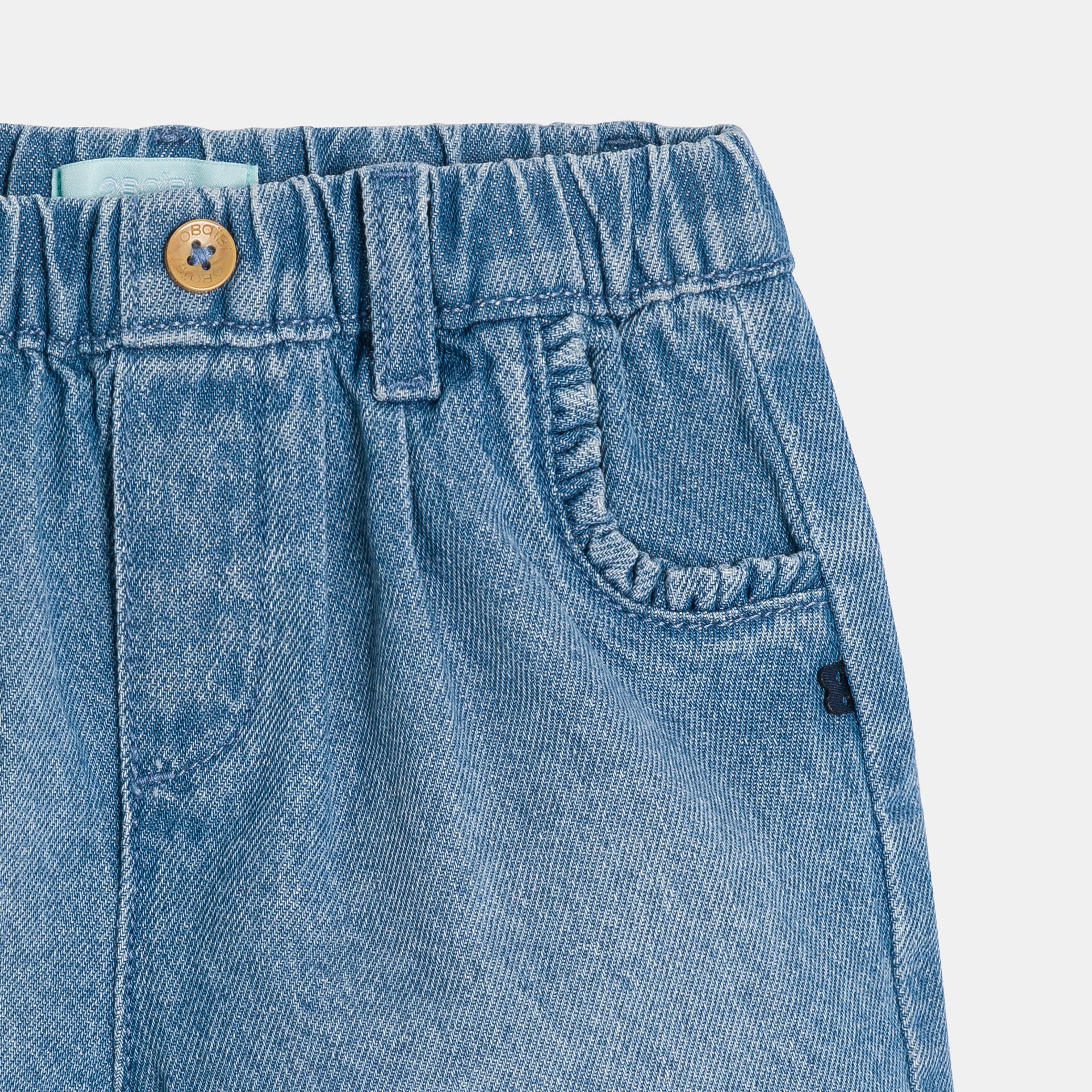 Short denim bleu foncé bébé fille - Denim bleu clair
