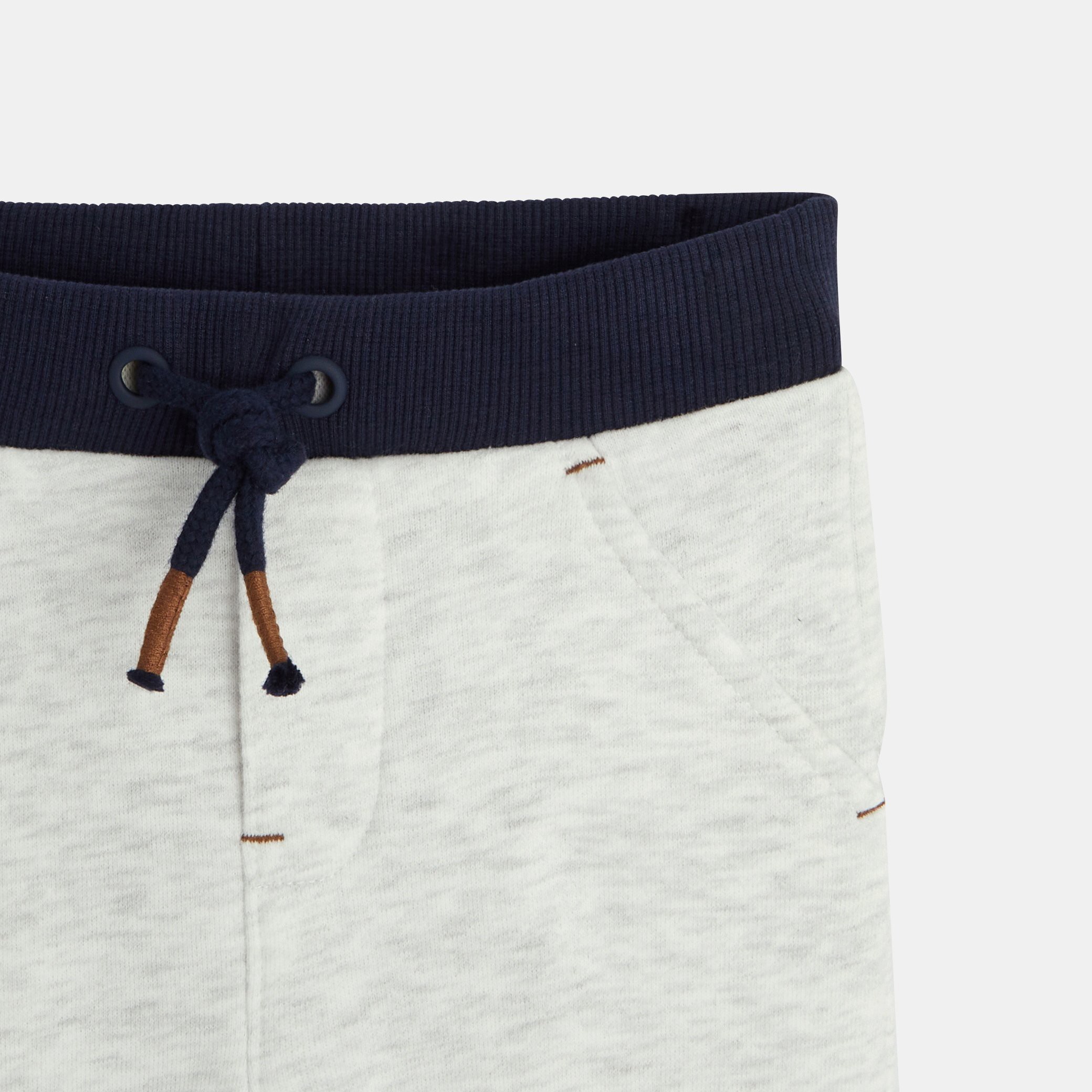 Pantalon jogging vert bébé garçon - Ecru chiné