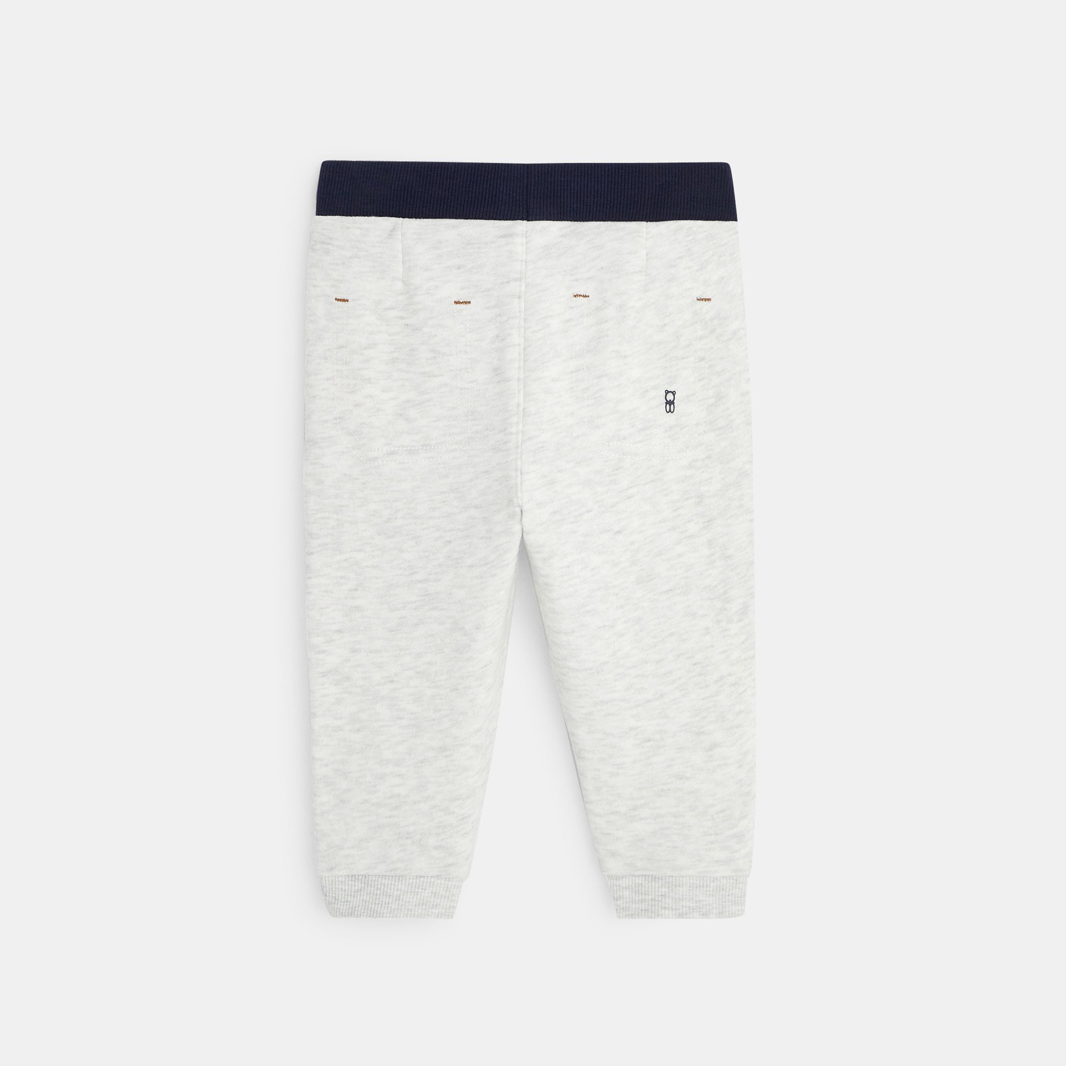 Pantalon jogging vert bébé garçon - Ecru chiné