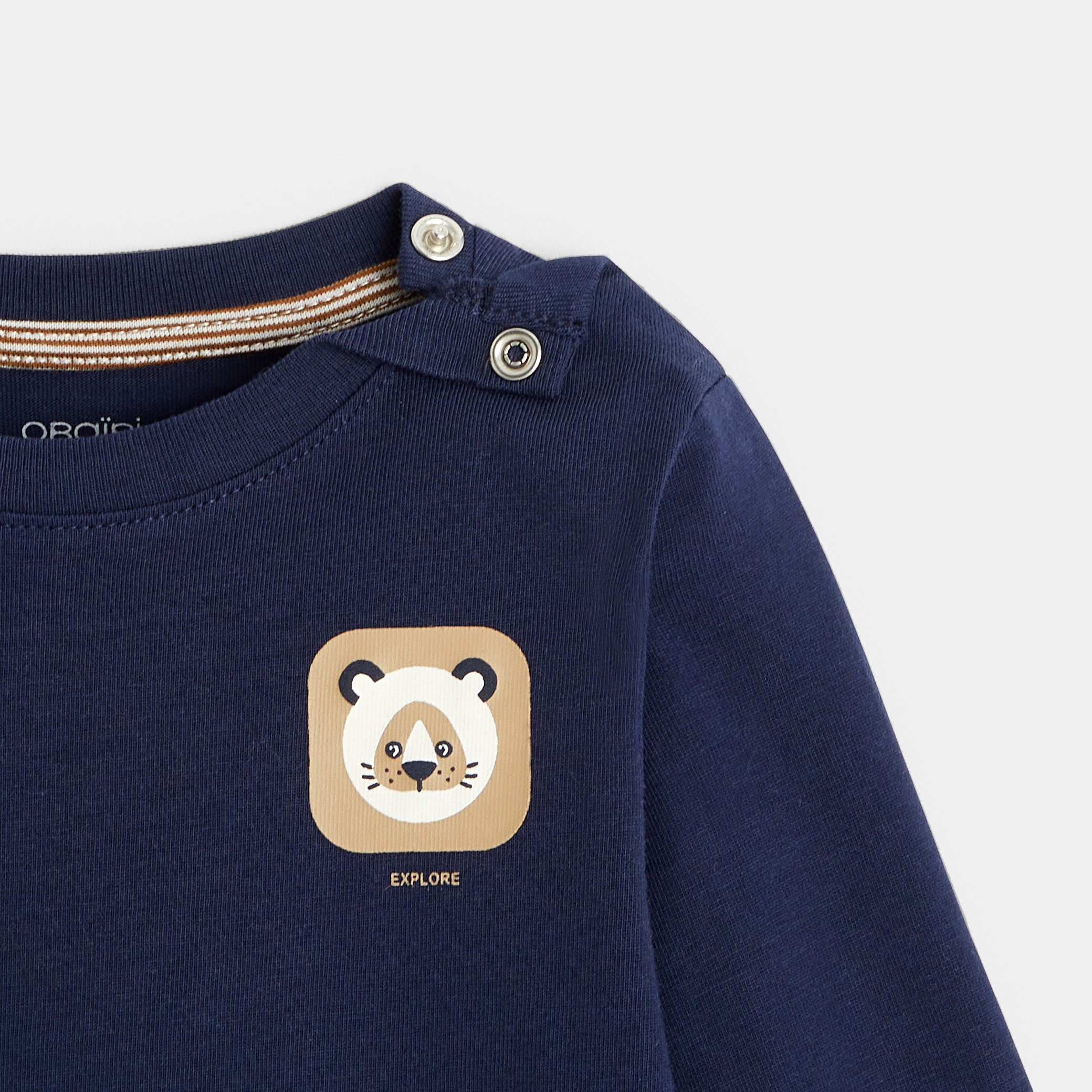 T-shirt animal bleu bébé garçon - Bleu navy